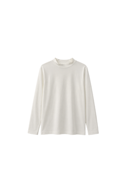 Off White Long Sleeve Mockneck Top