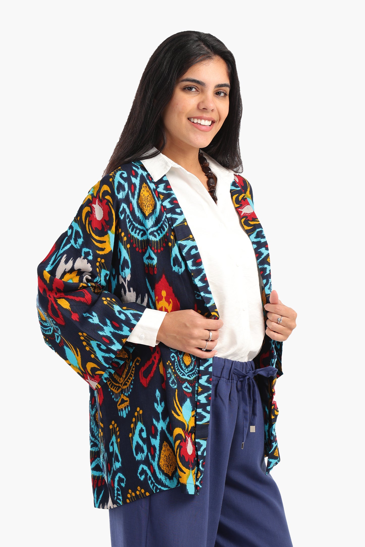 Elegant Printed Cardigan