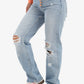 Ripped Straight Cut Jeans