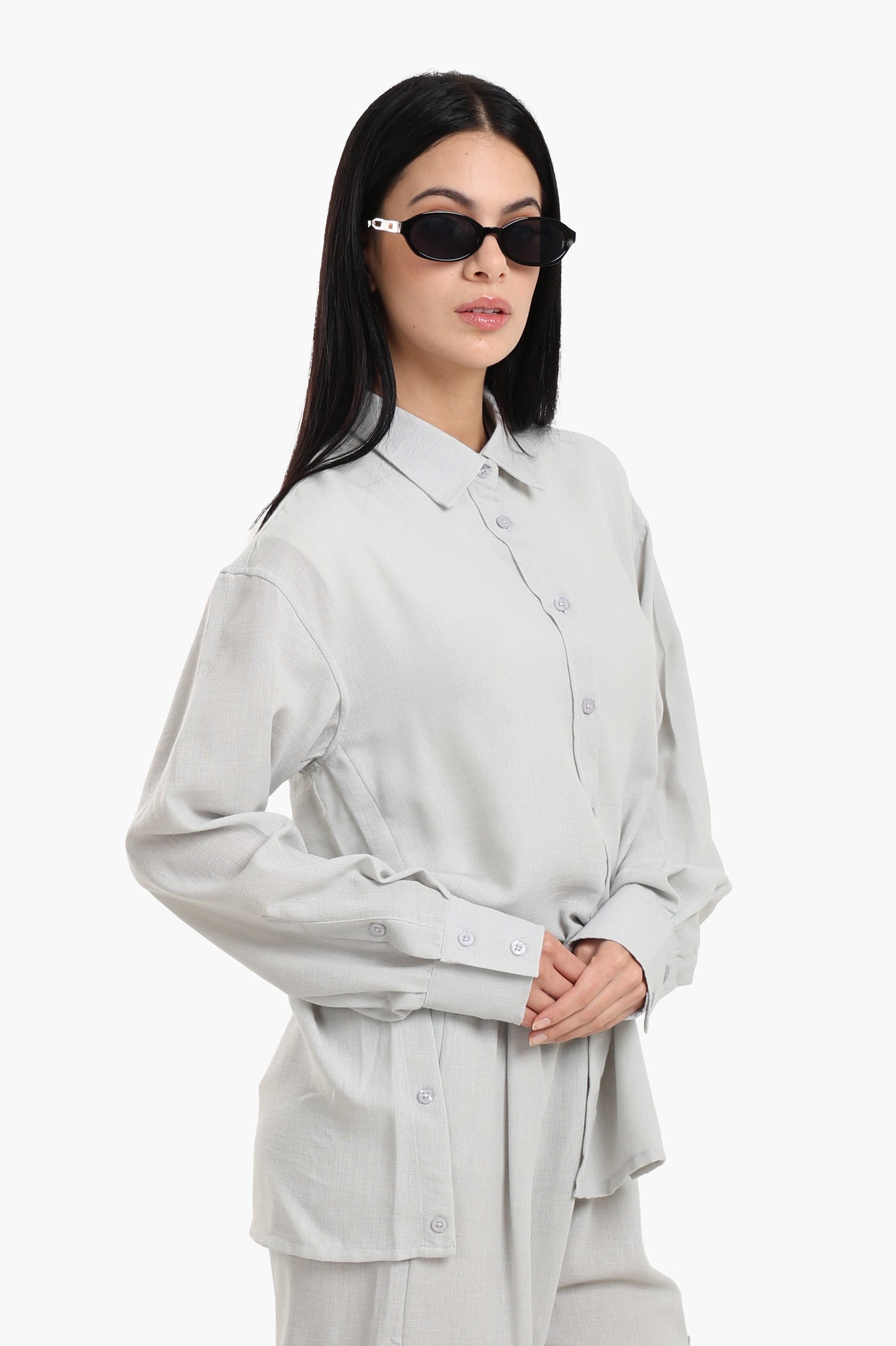 Lounge Shirt with Buttoned Slit