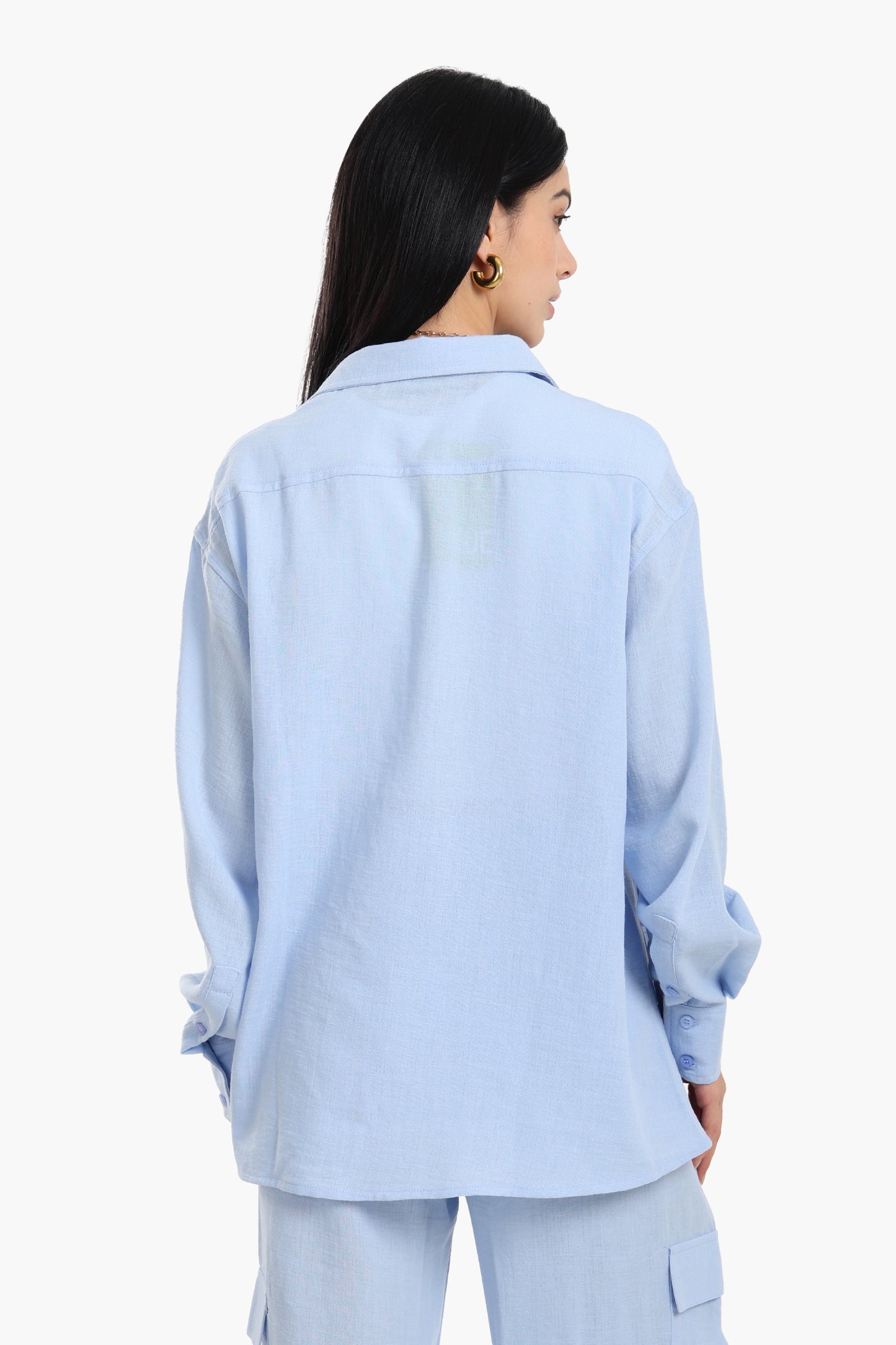 Lounge Shirt with Buttoned Slit