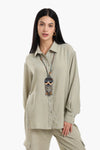 Lounge Shirt with Buttoned Slit