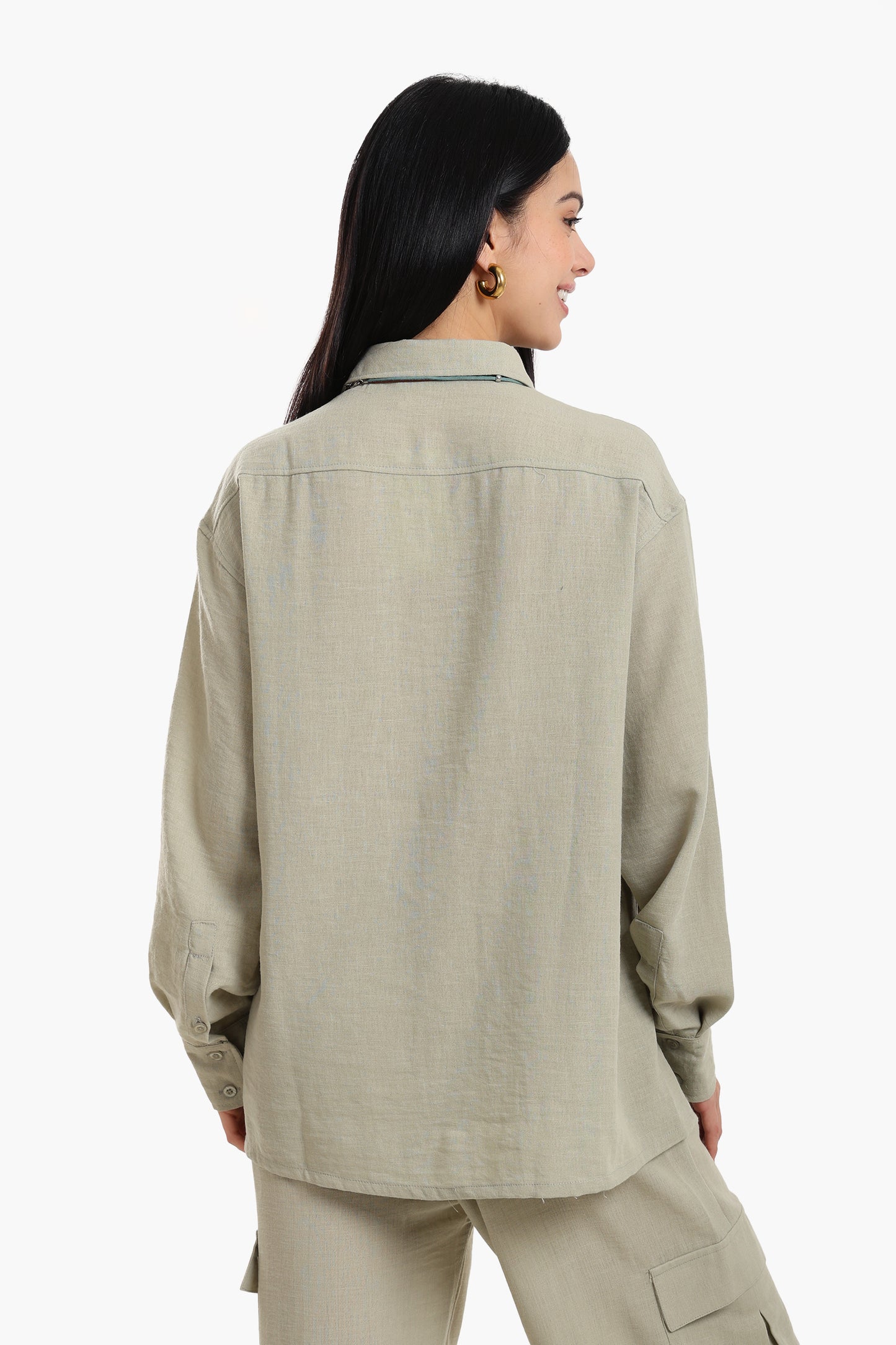 Lounge Shirt with Buttoned Slit