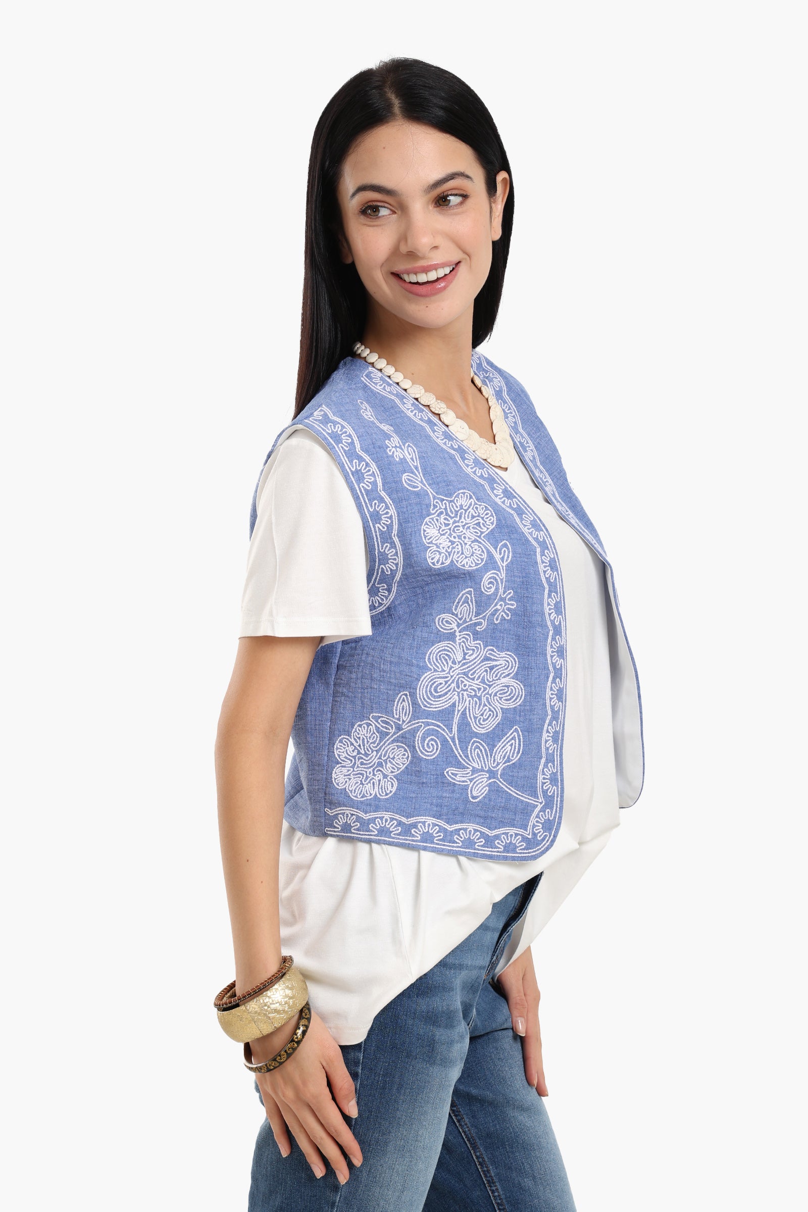 Printed Cropped Vest