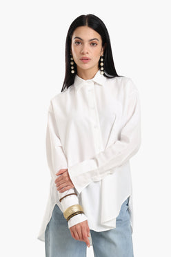 Asymmetrical Viscose Relaxed Shirt