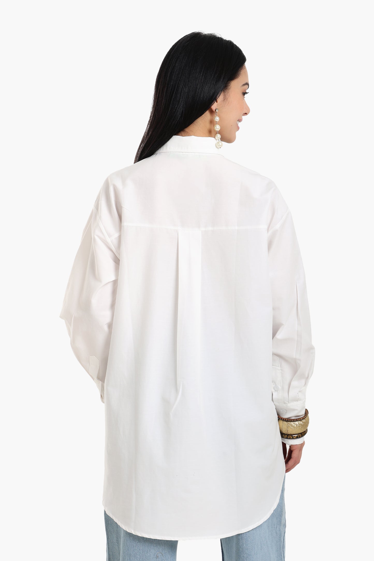 Asymmetrical Viscose Relaxed Shirt