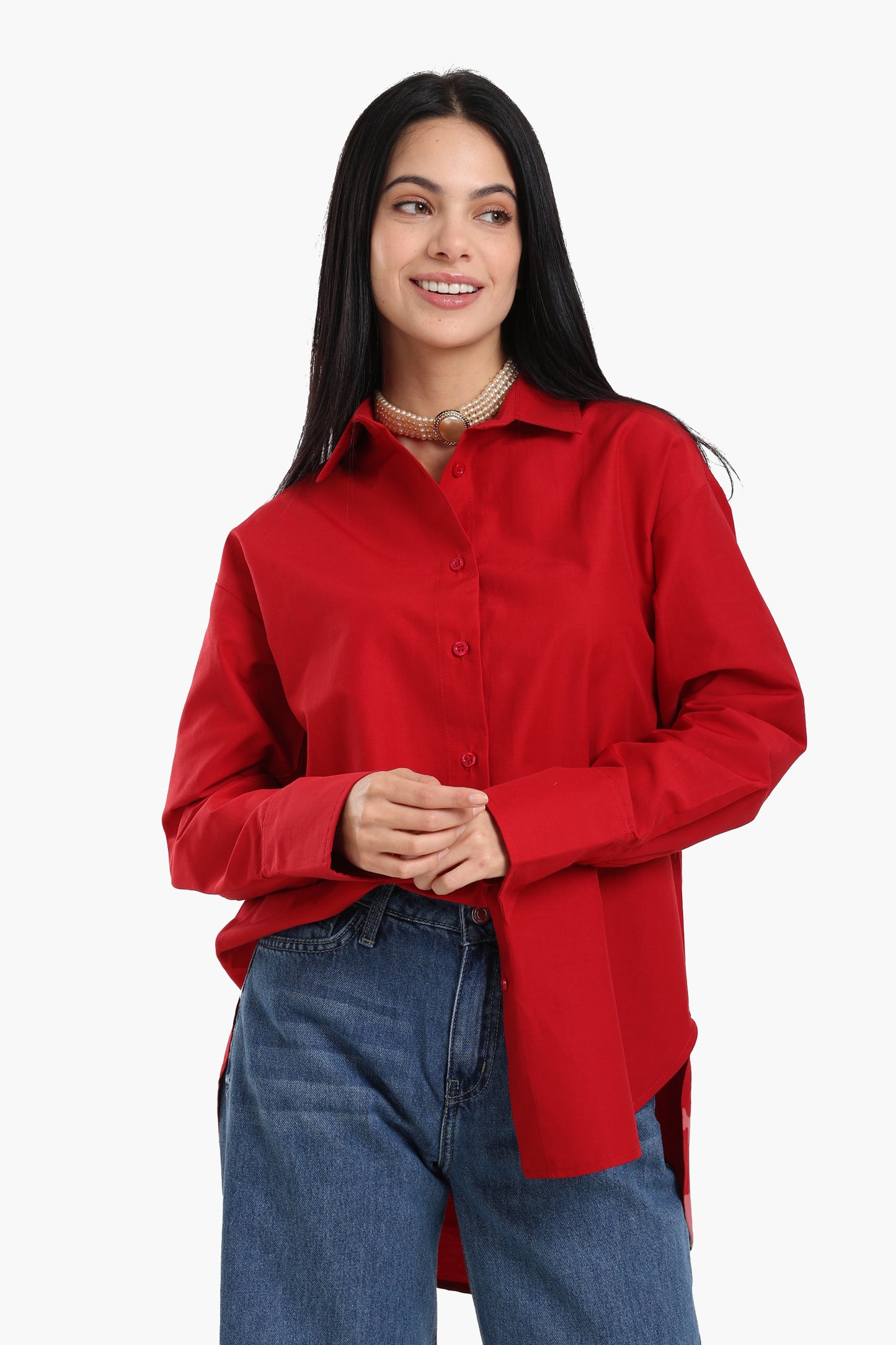 Asymmetrical Viscose Relaxed Shirt