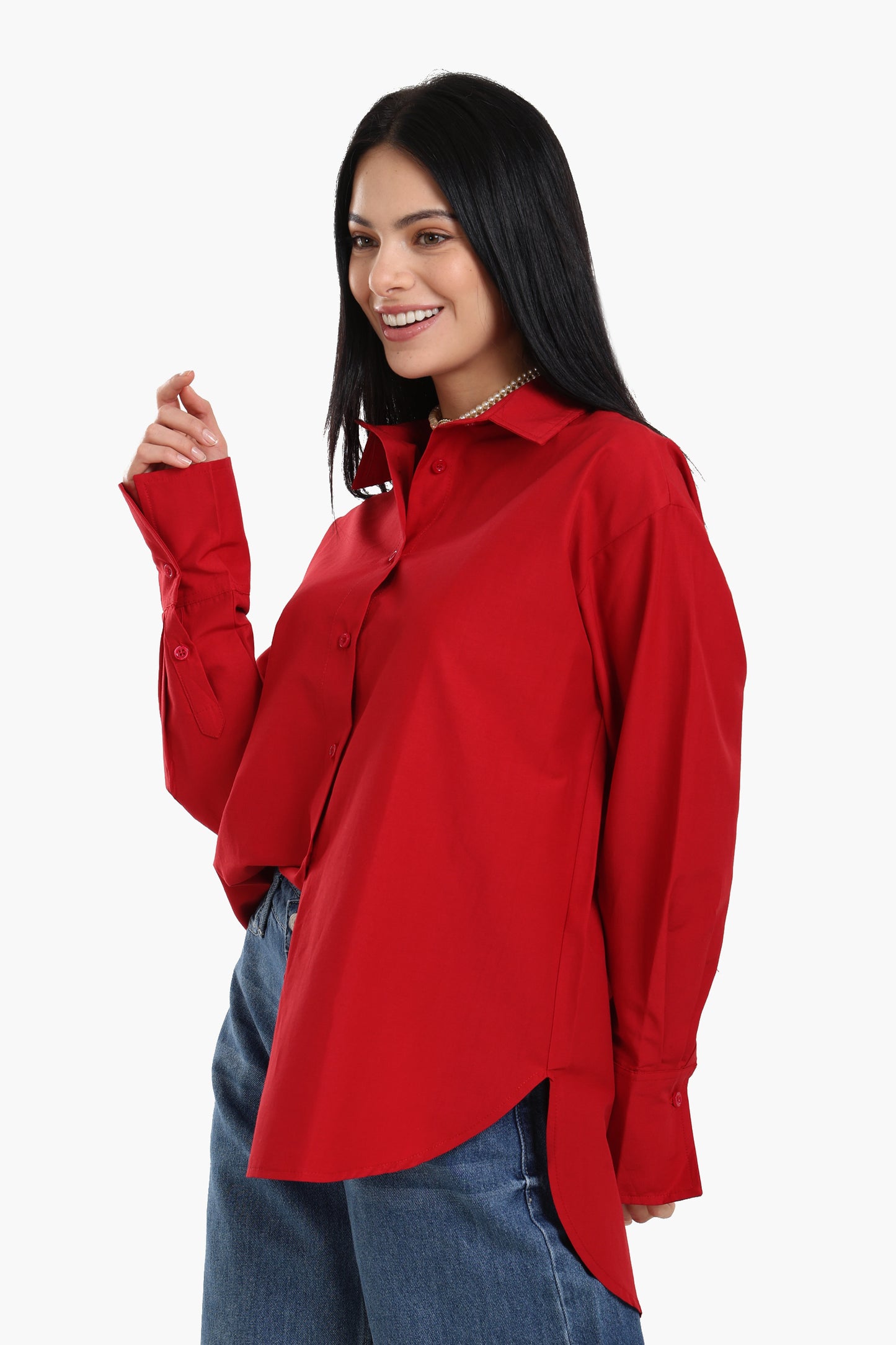 Asymmetrical Viscose Relaxed Shirt