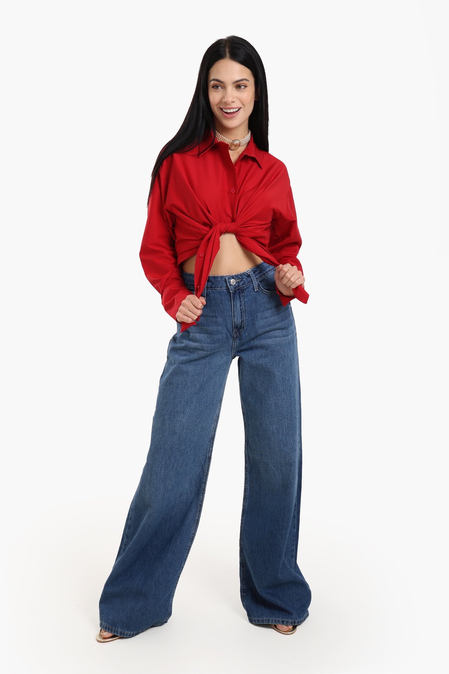 Asymmetrical Viscose Relaxed Shirt
