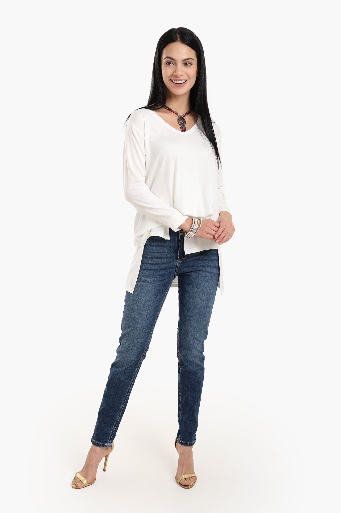 Long Sleeves Viscose Blouse