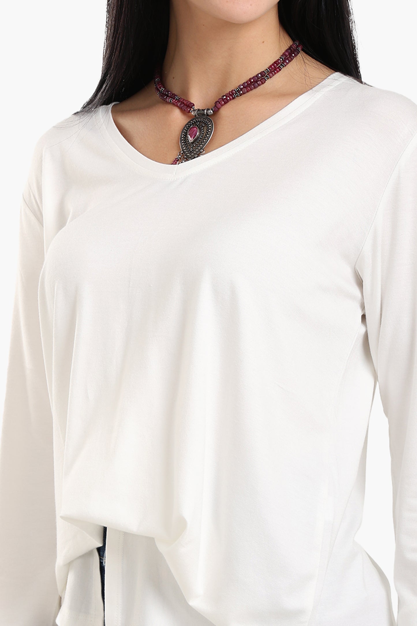 Long Sleeves Viscose Blouse