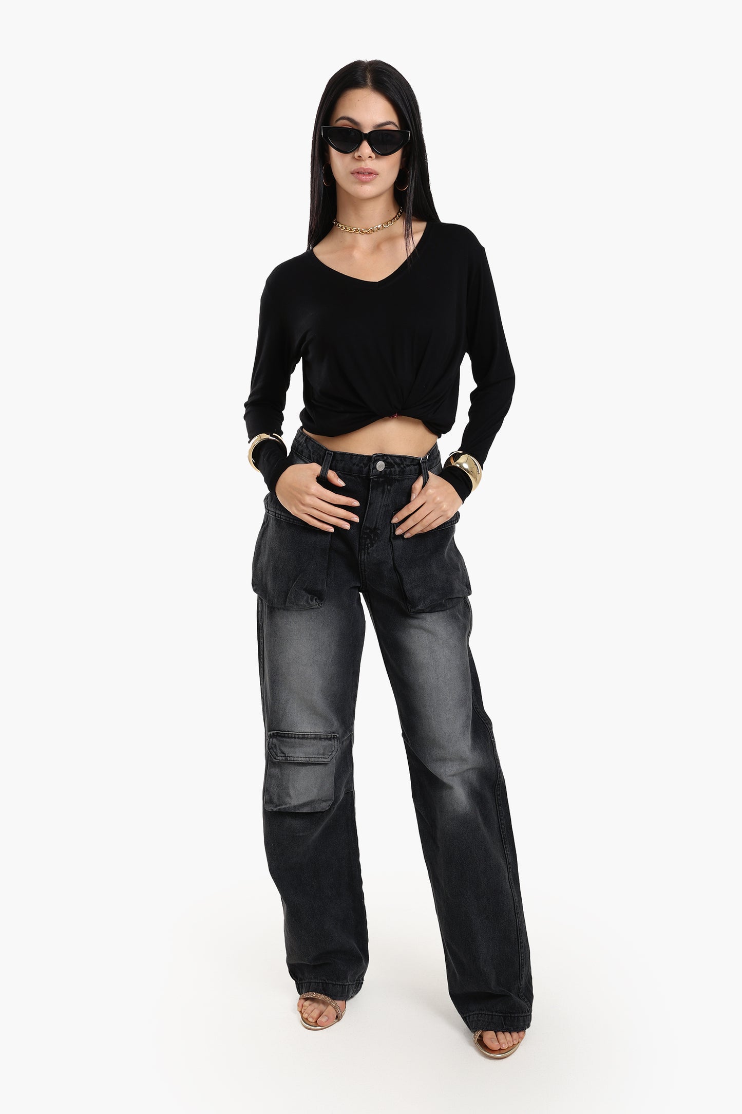 Washed Dark Grey Jeans