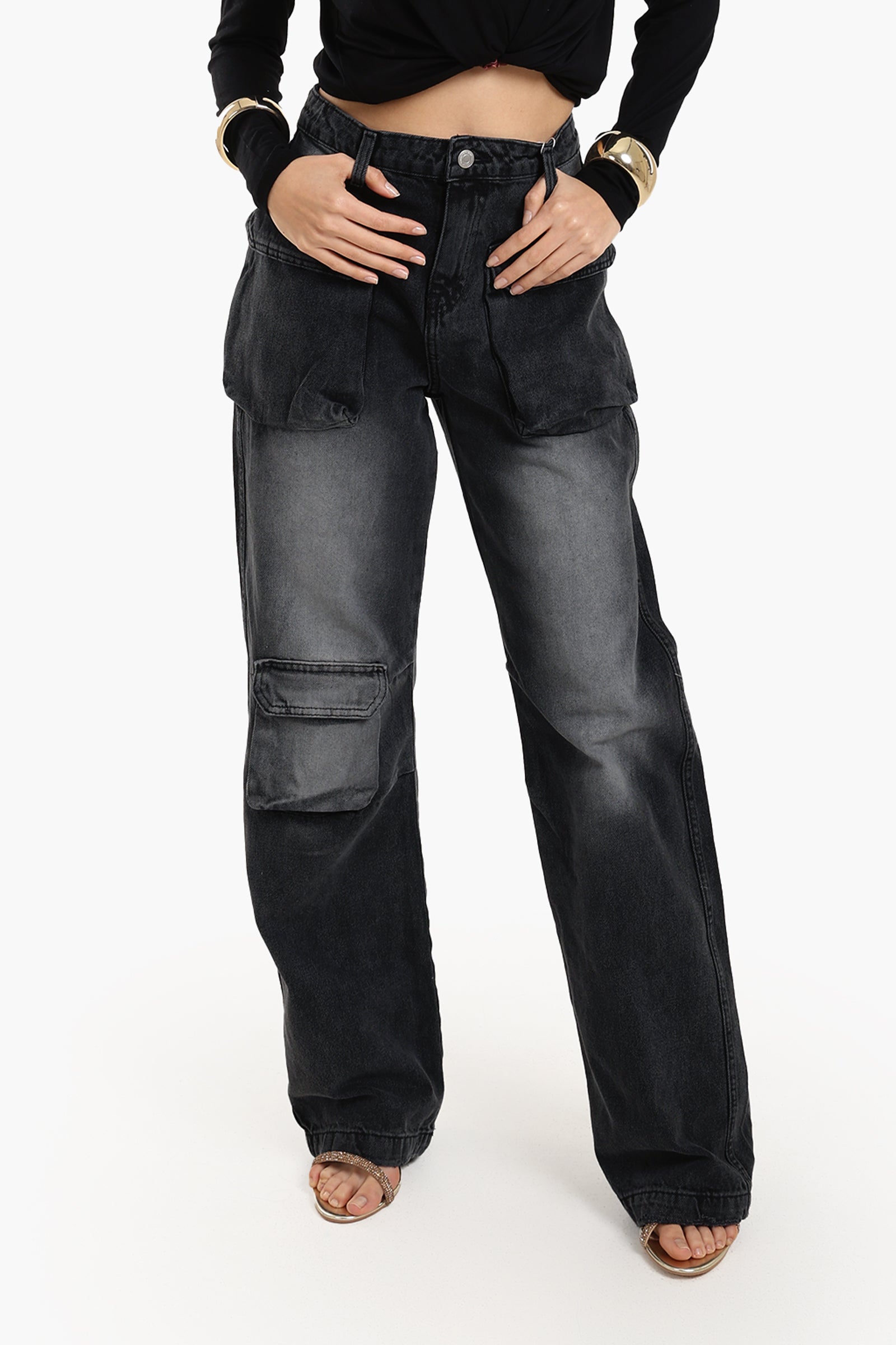 Washed Dark Grey Jeans