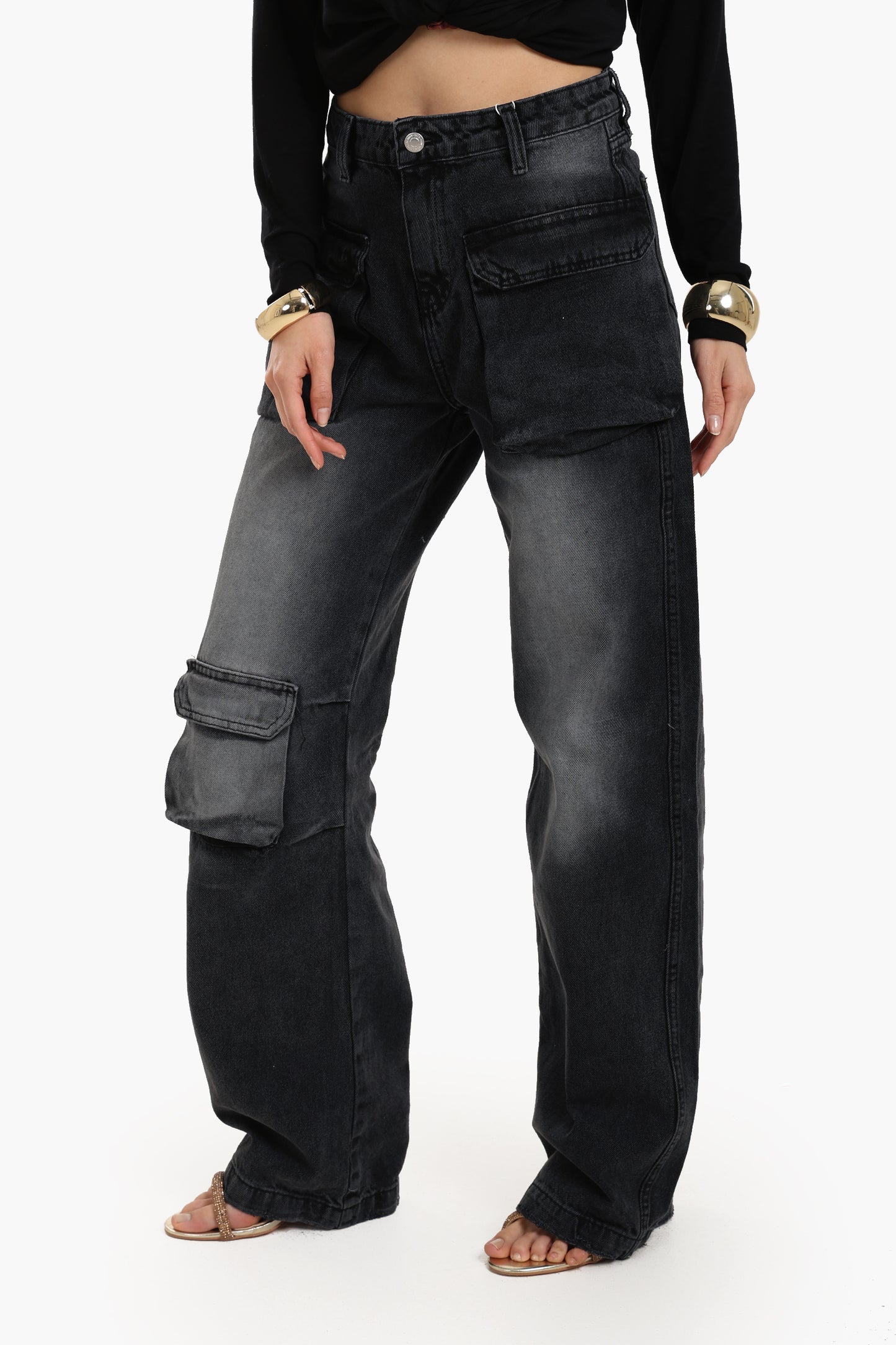 Washed Dark Grey Jeans