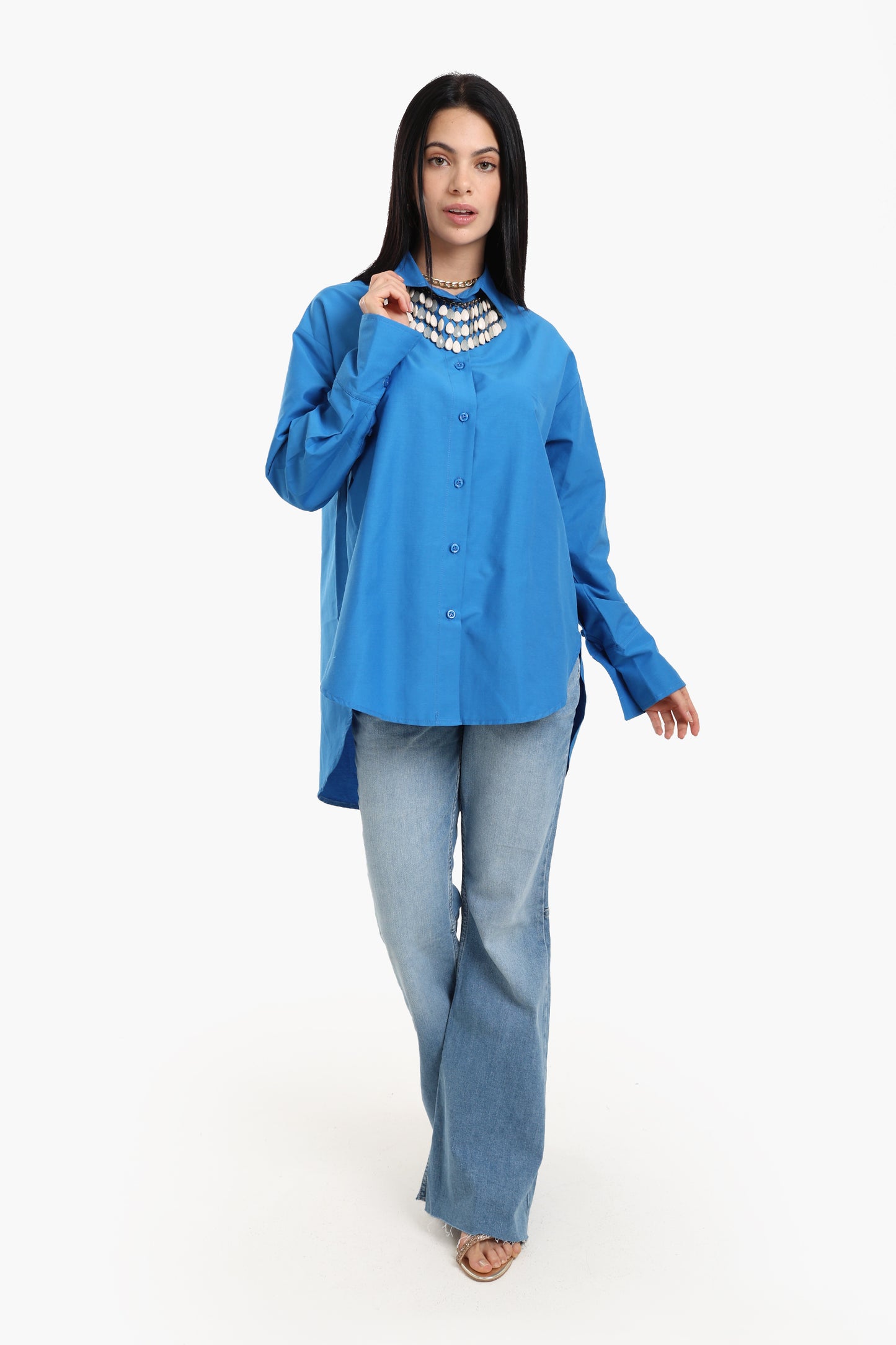Asymmetrical Viscose Relaxed Shirt