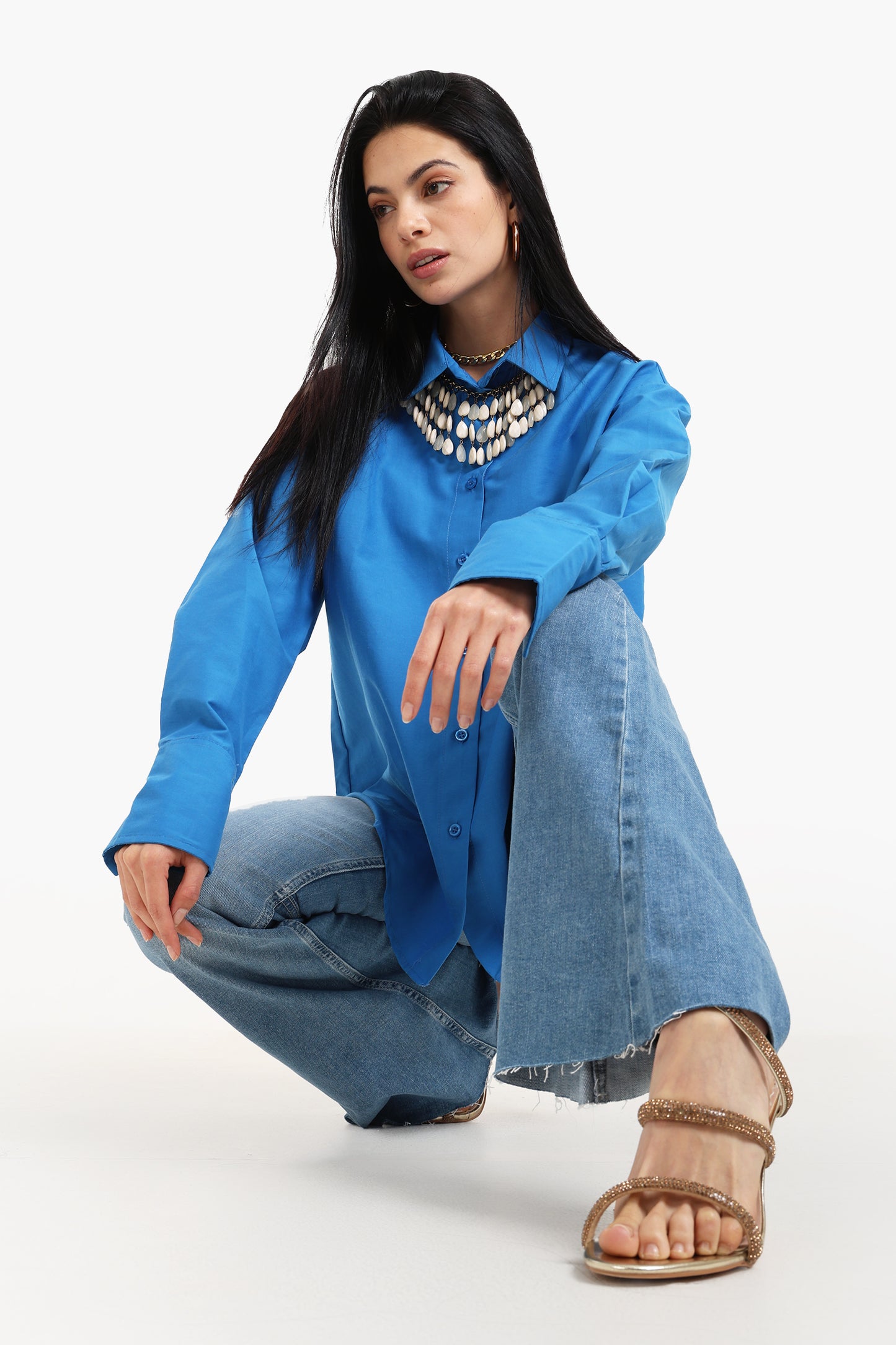 Asymmetrical Viscose Relaxed Shirt