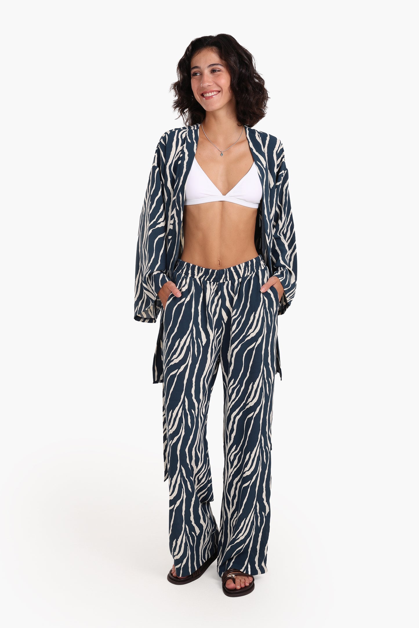 Zebra All Over Printed Kimono