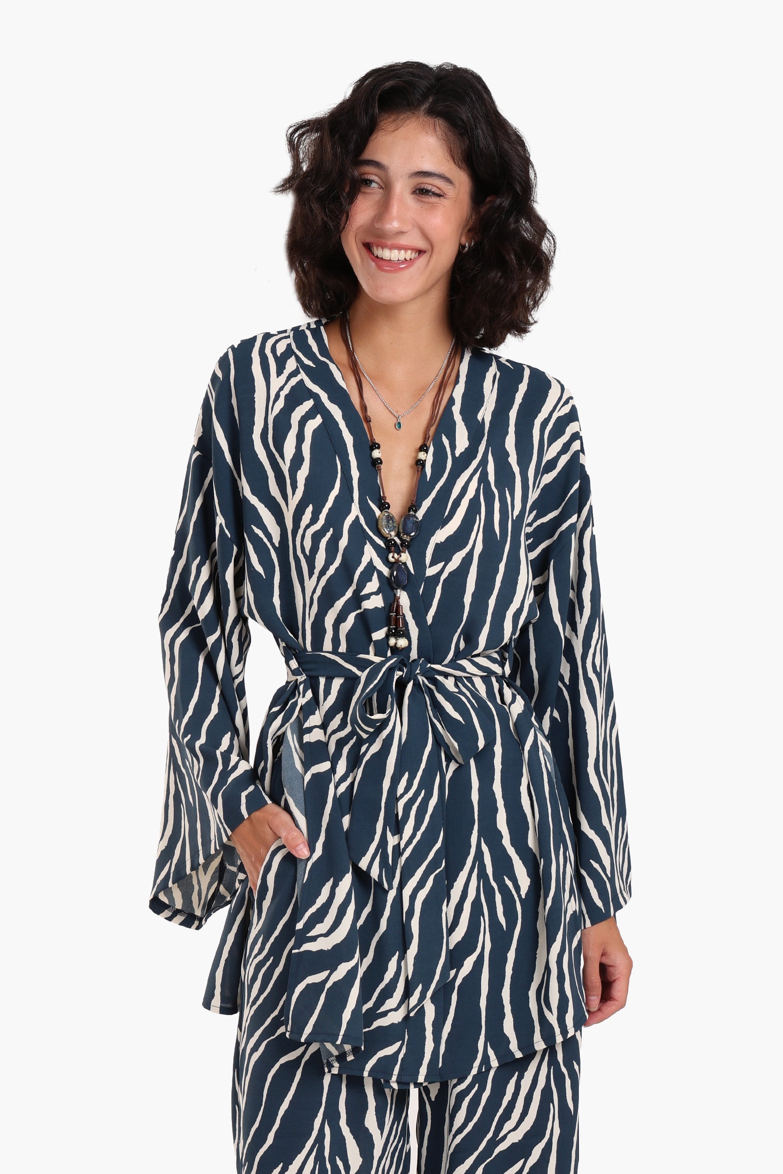 Zebra All Over Printed Kimono