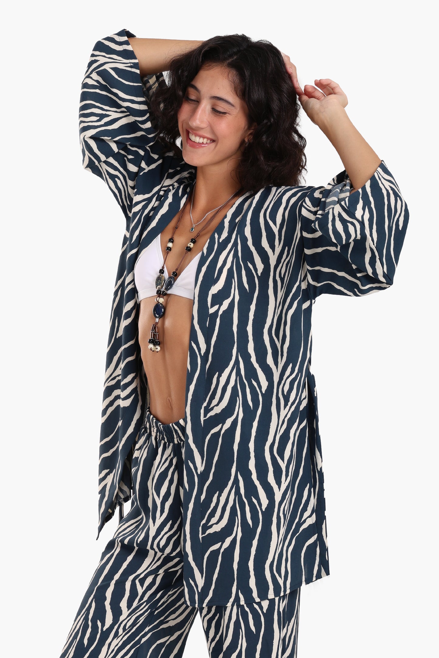 Zebra All Over Printed Kimono