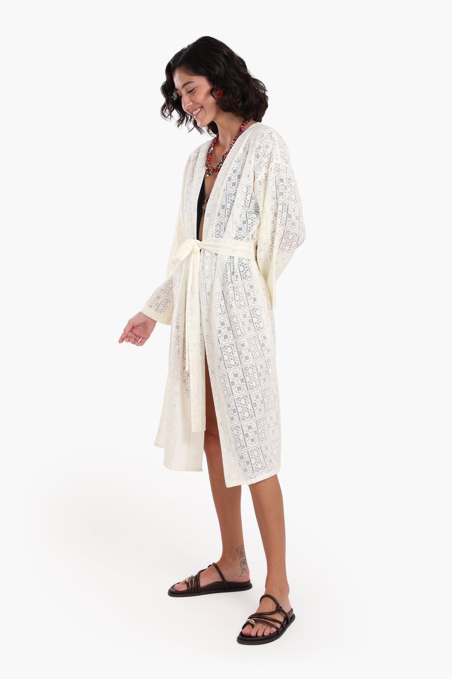 Lace Pattern Kimono