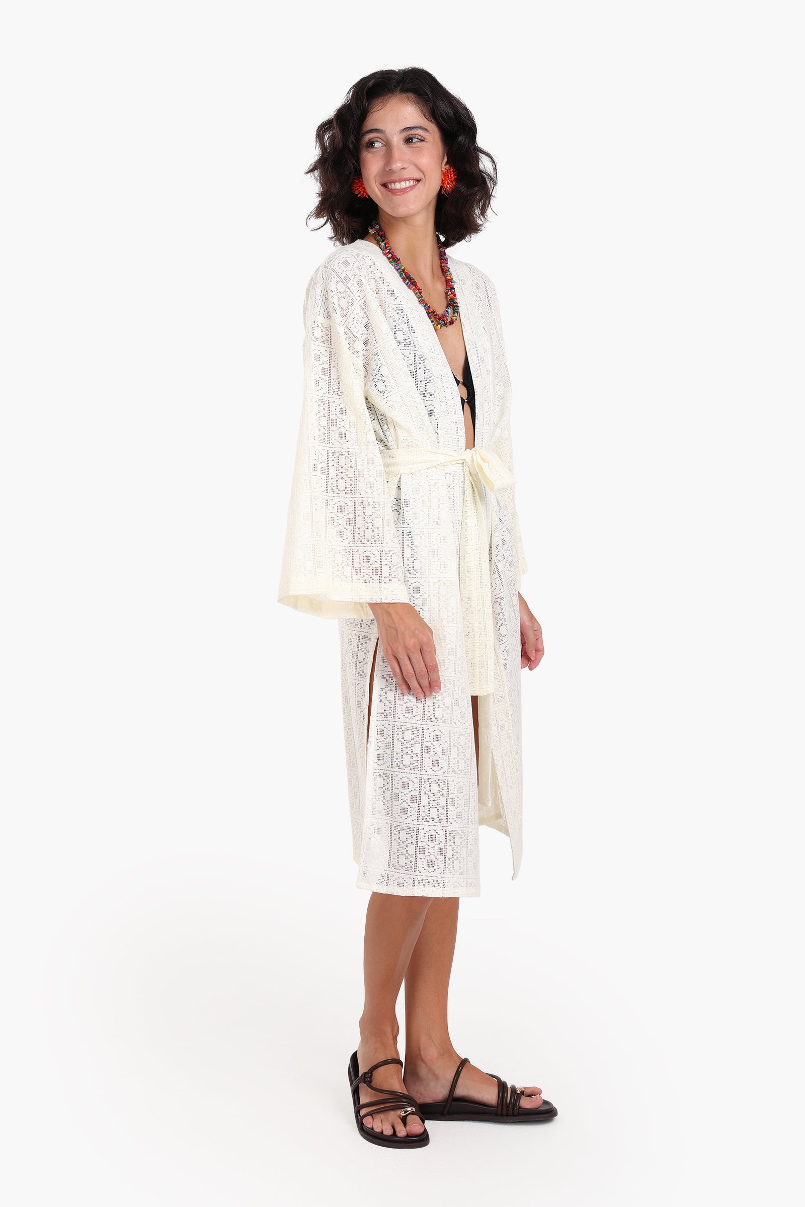 Lace Pattern Kimono