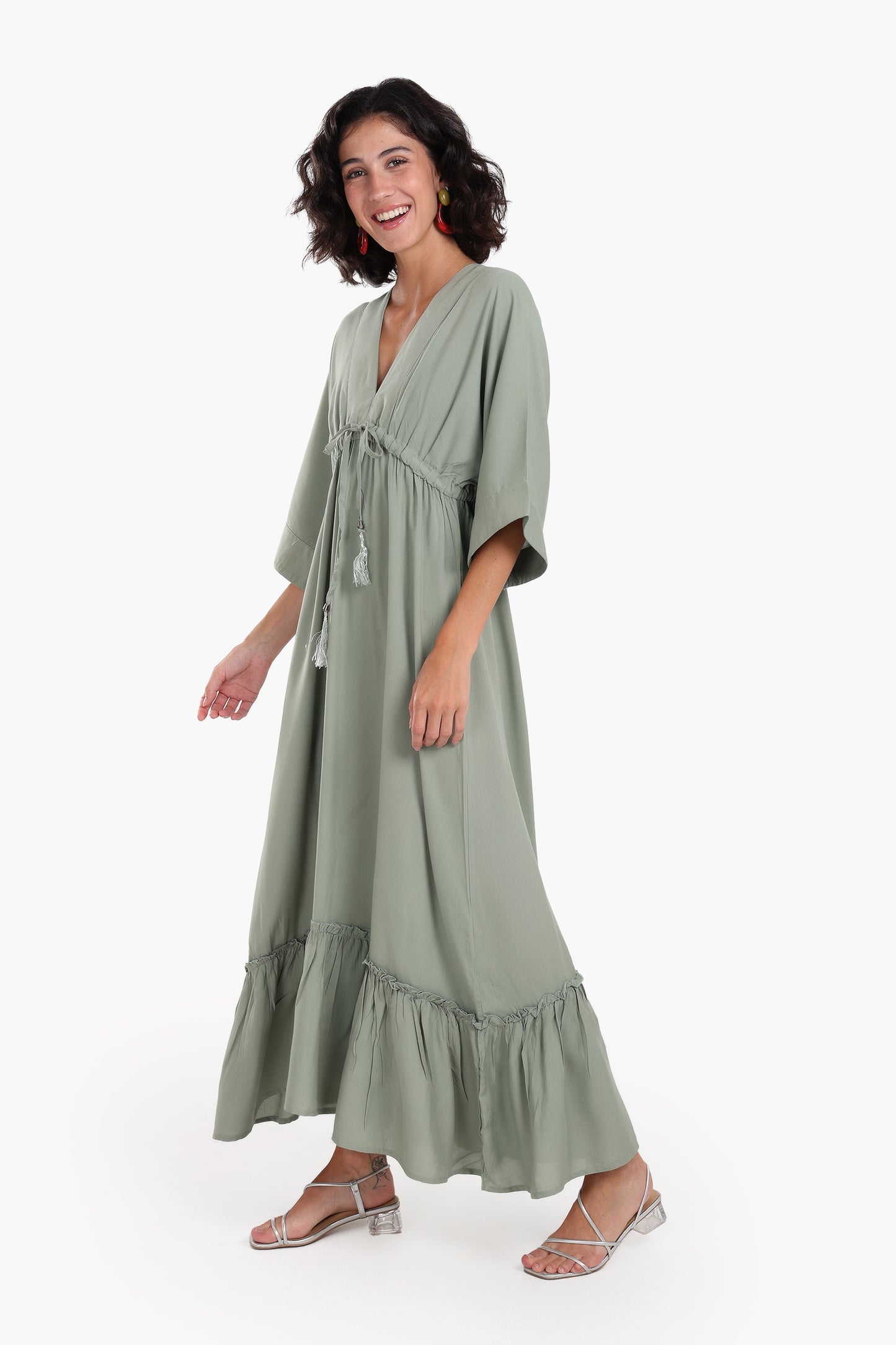 Deep V-Neck Maxi Dress