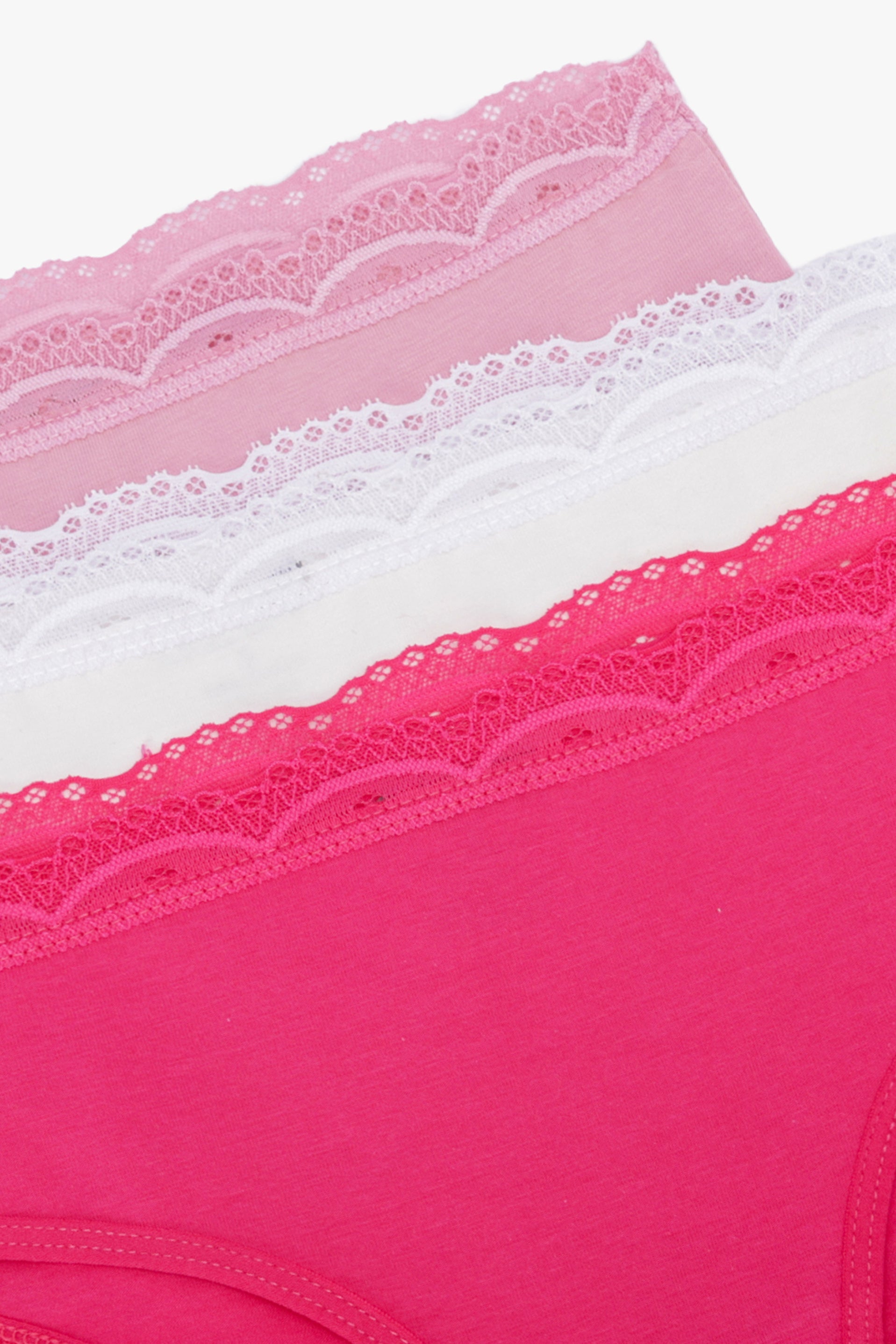 Cotton Lace Bikini Panties - Pack of 3