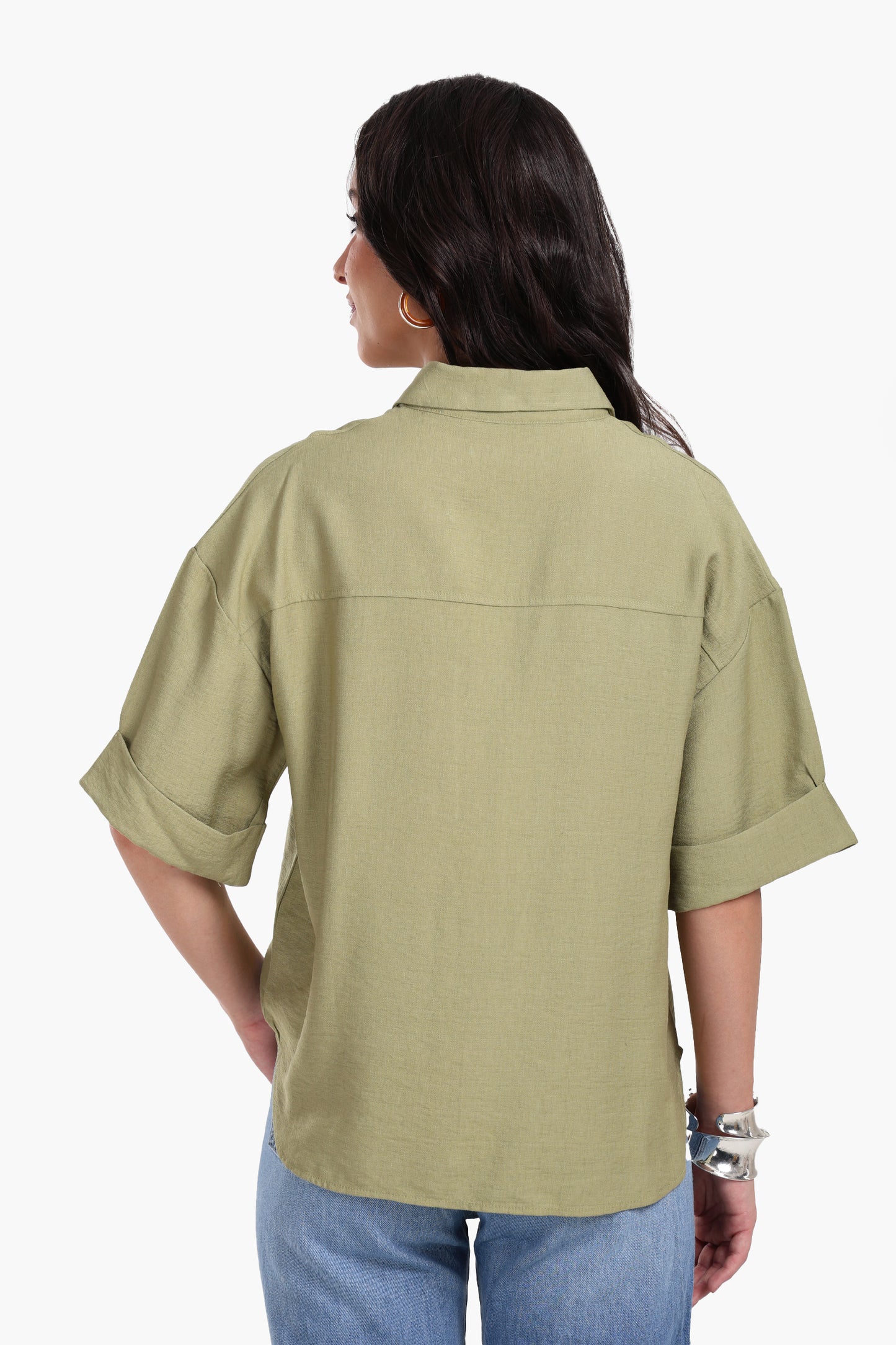 Folded Short Sleeves Shirt