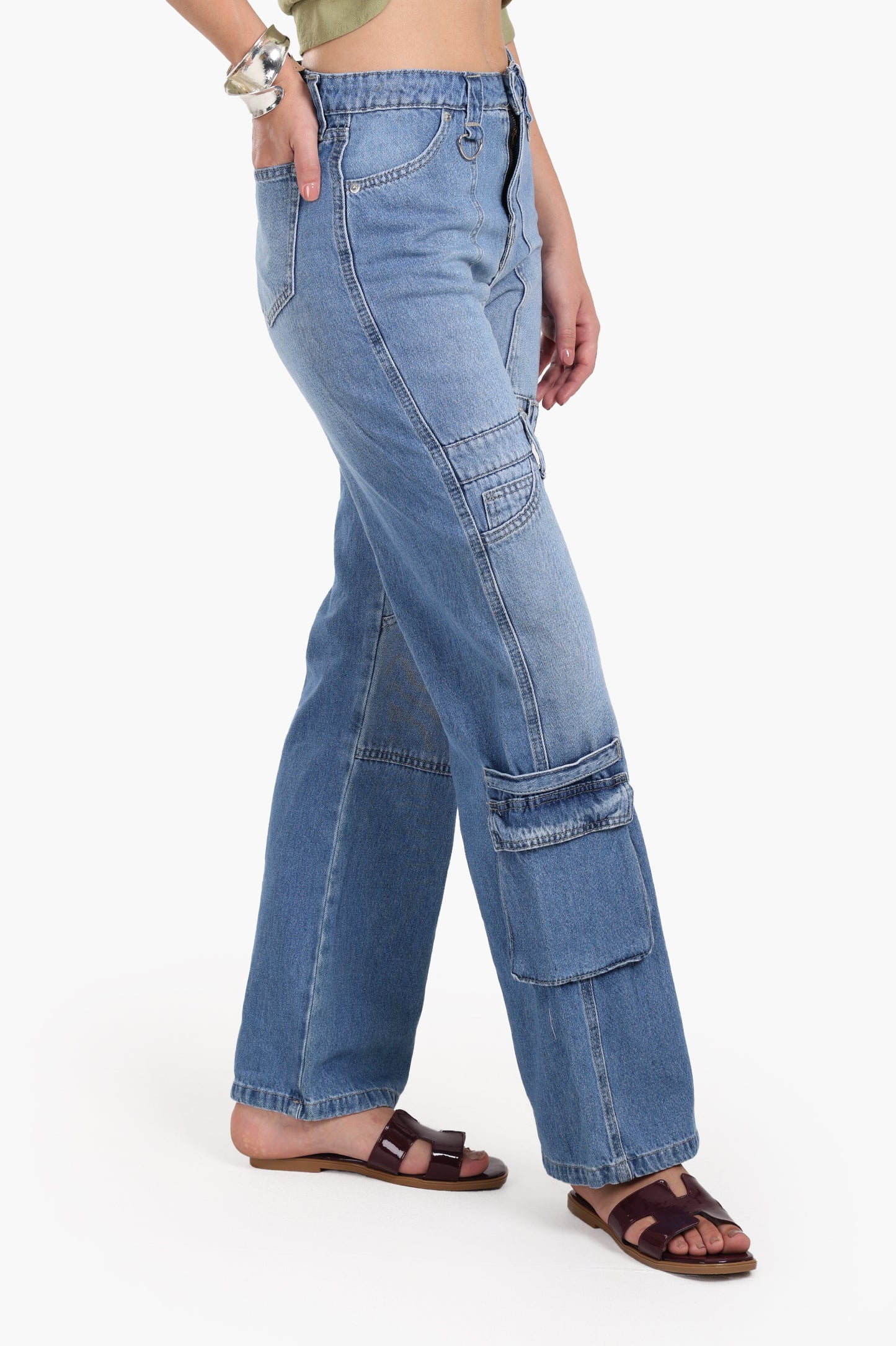 Straight Cut Cargo Jeans