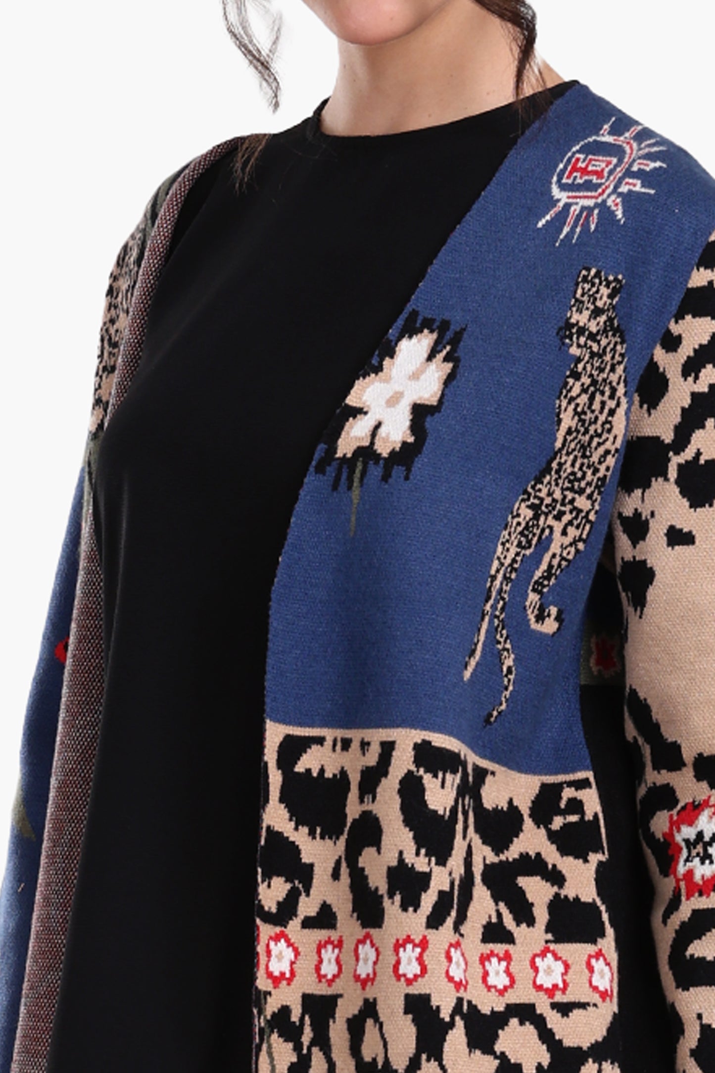 Leopard & Floral Prints Cardigan