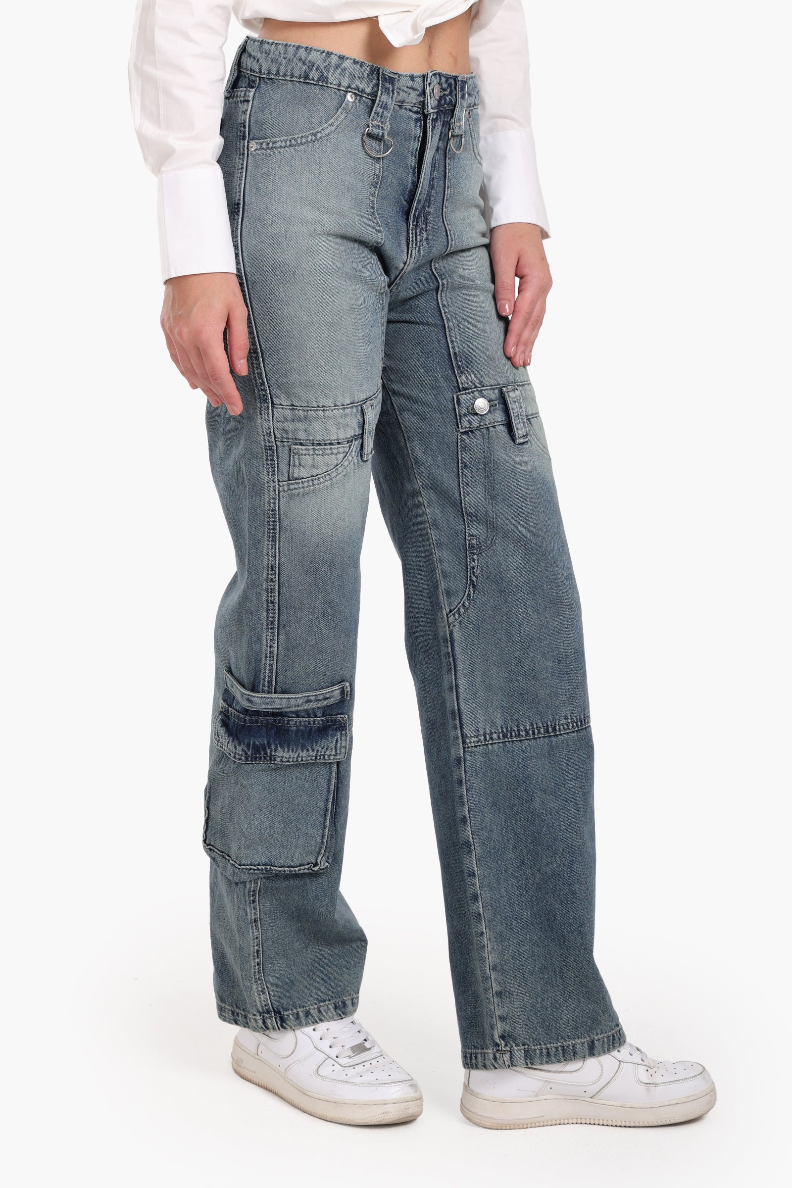 Straight Cut Cargo Jeans