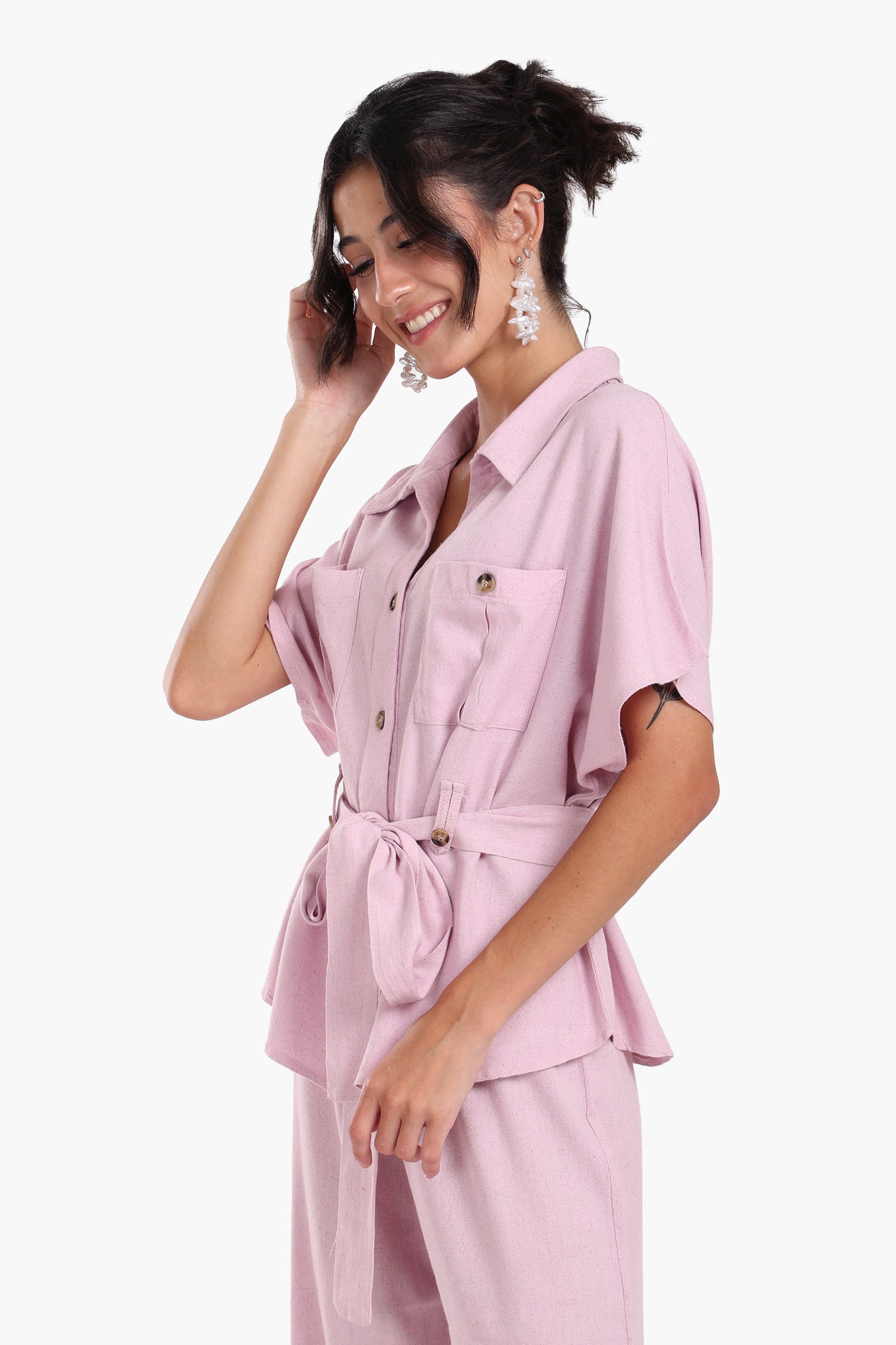 Utility Belted Lounge Top