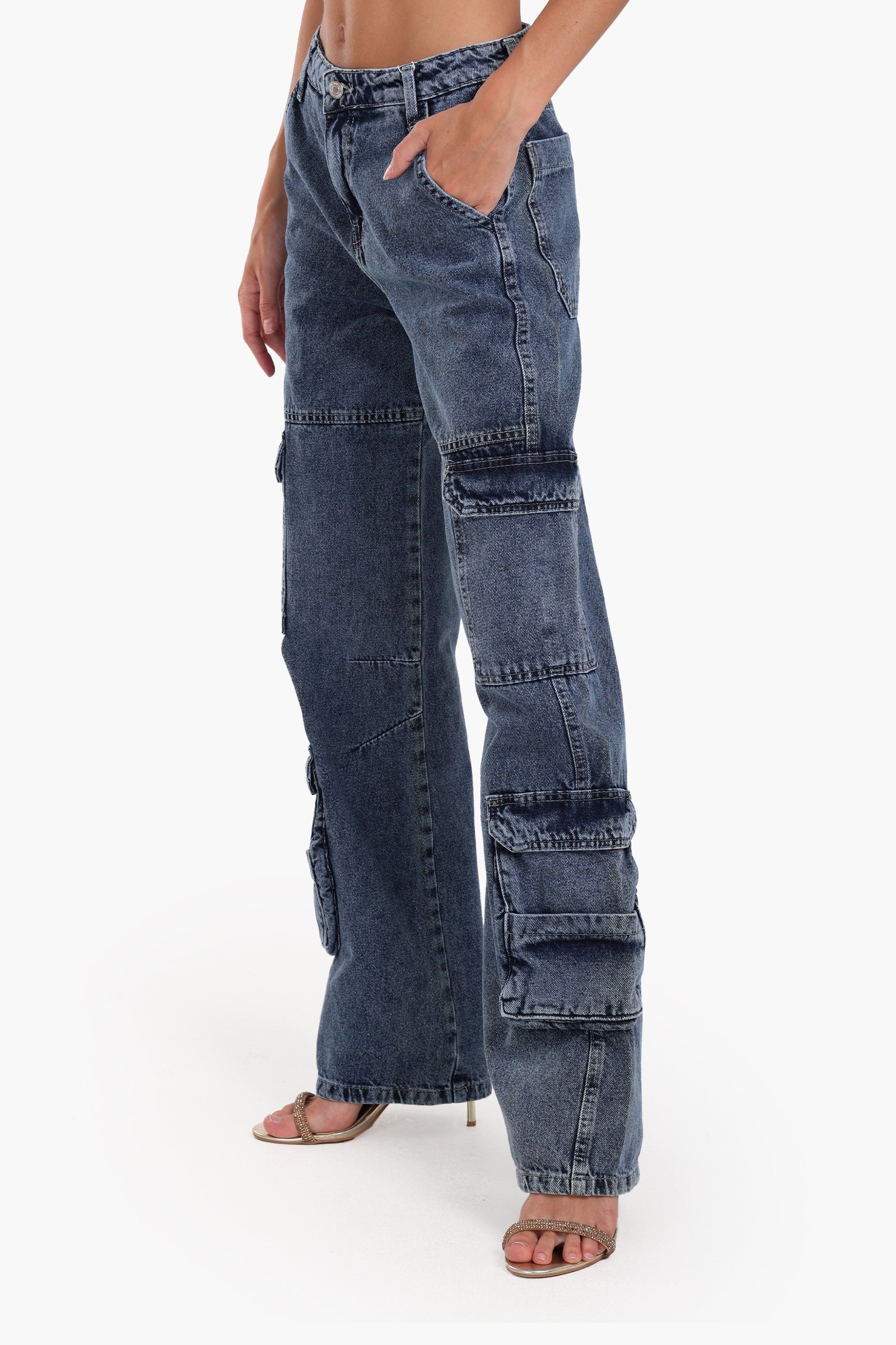 Denim Cargo Pants
