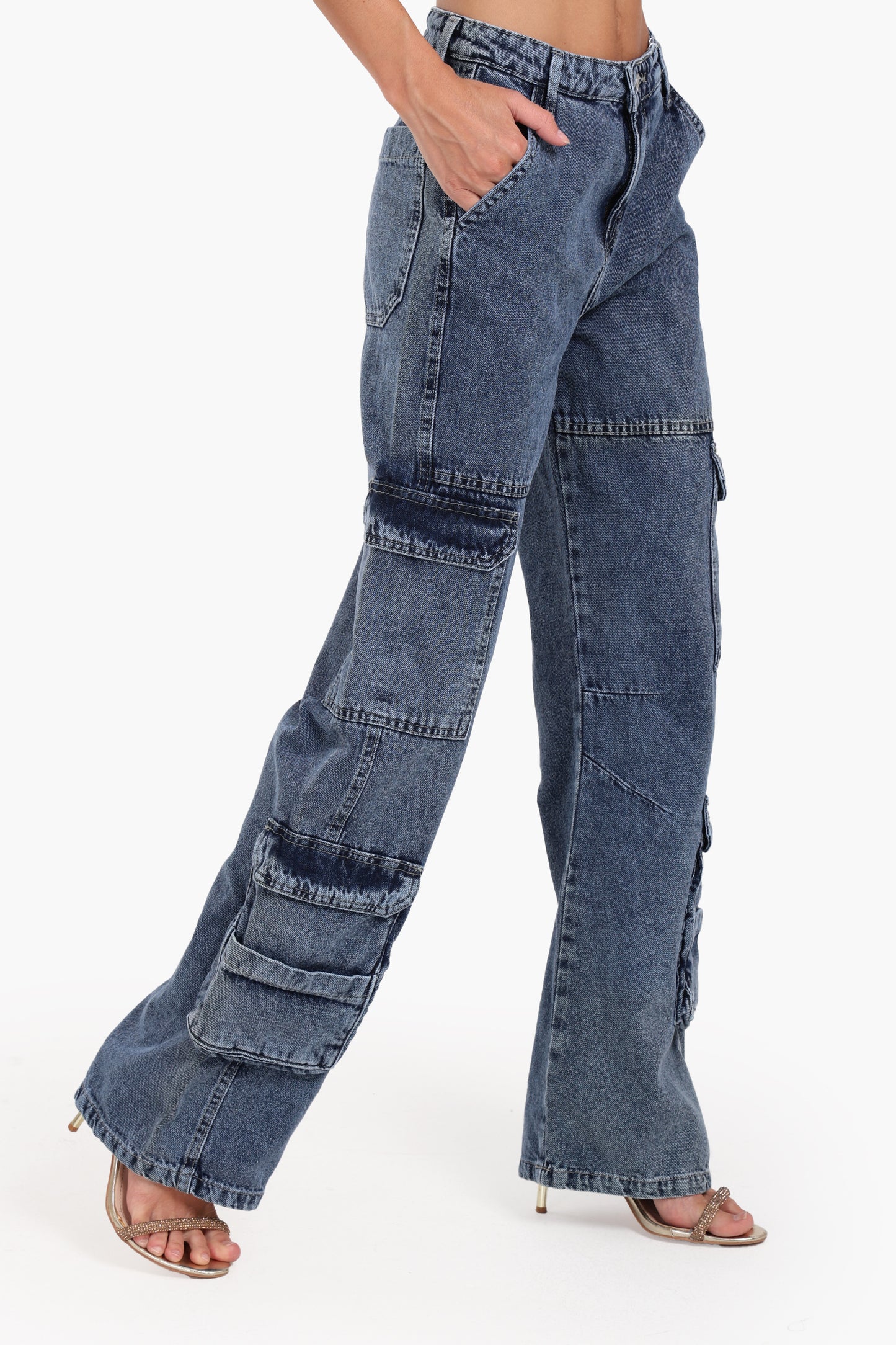Denim Cargo Pants