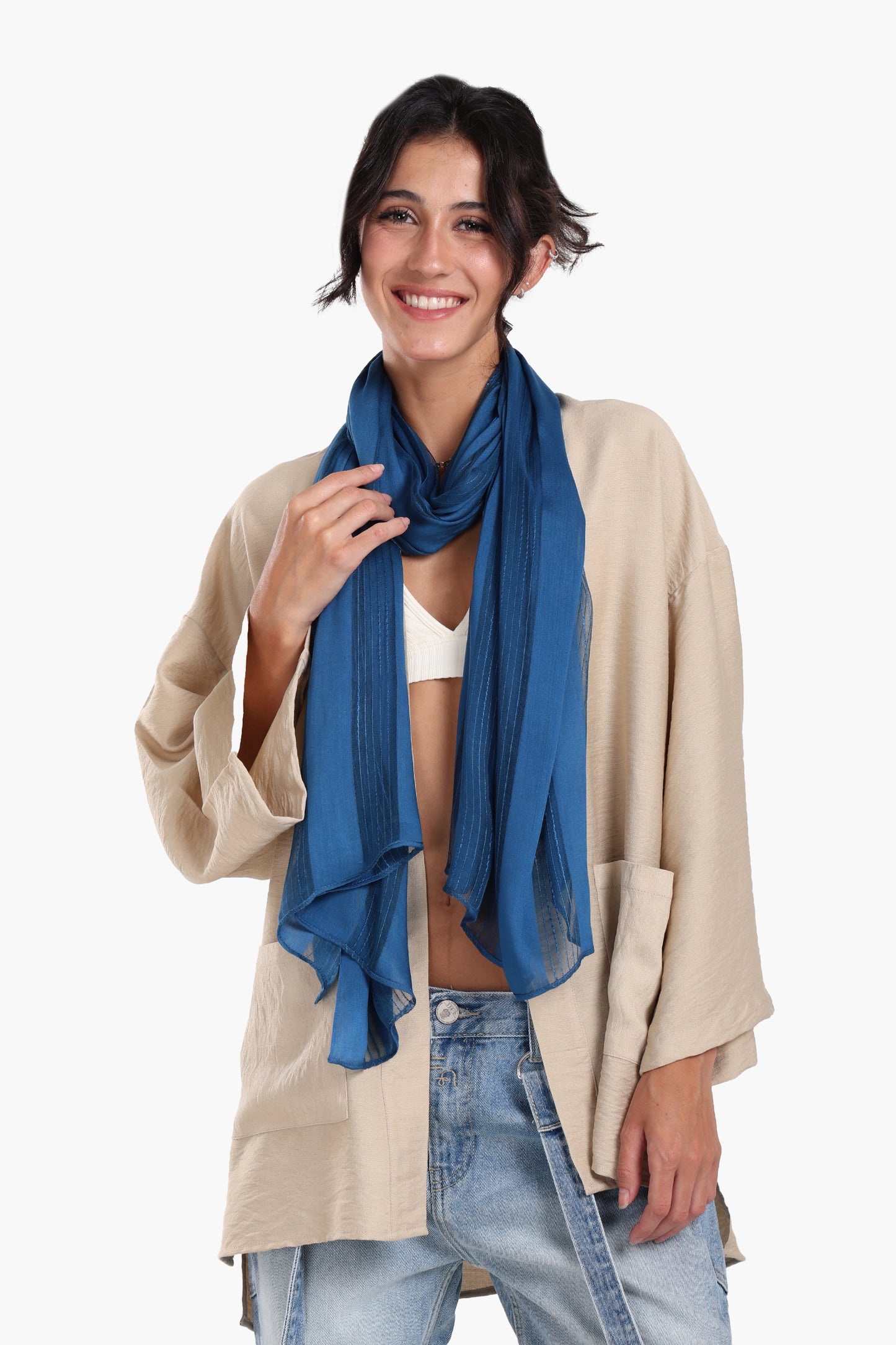 Essential Striped Satin Scarf