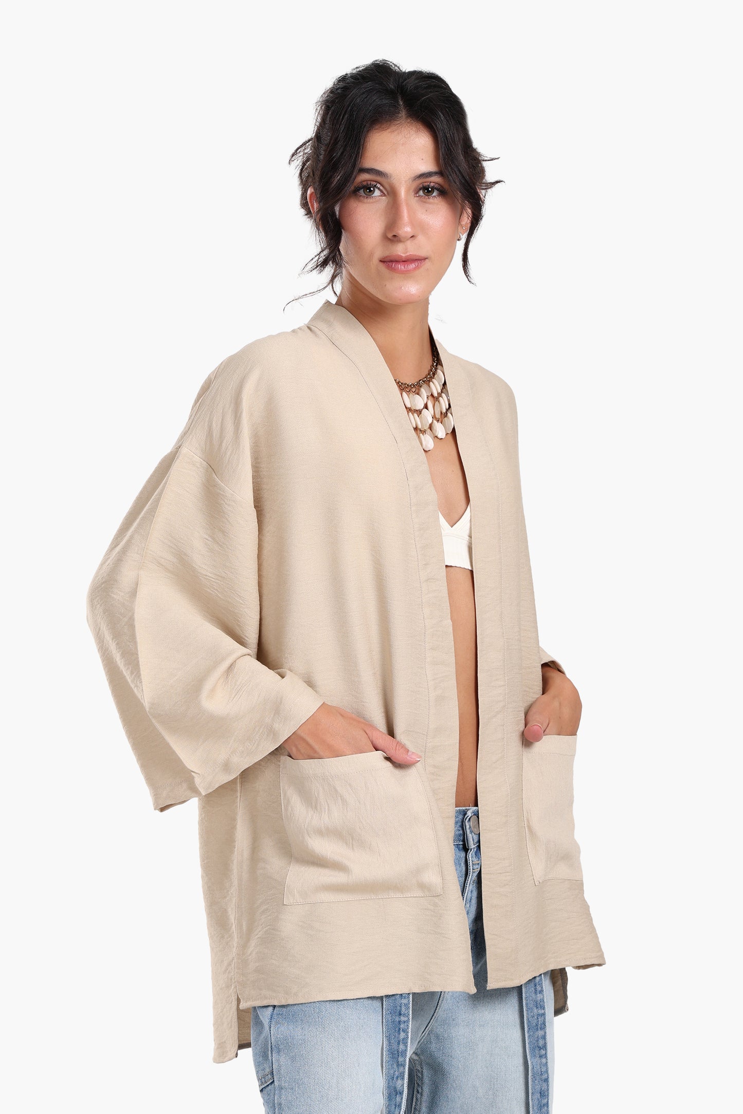 Wrist Length Sleeves Kimono