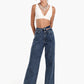 Cutout Waist Wide-Leg Jeans