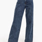 Cutout Waist Wide-Leg Jeans