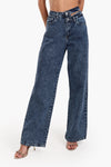 Cutout Waist Wide-Leg Jeans