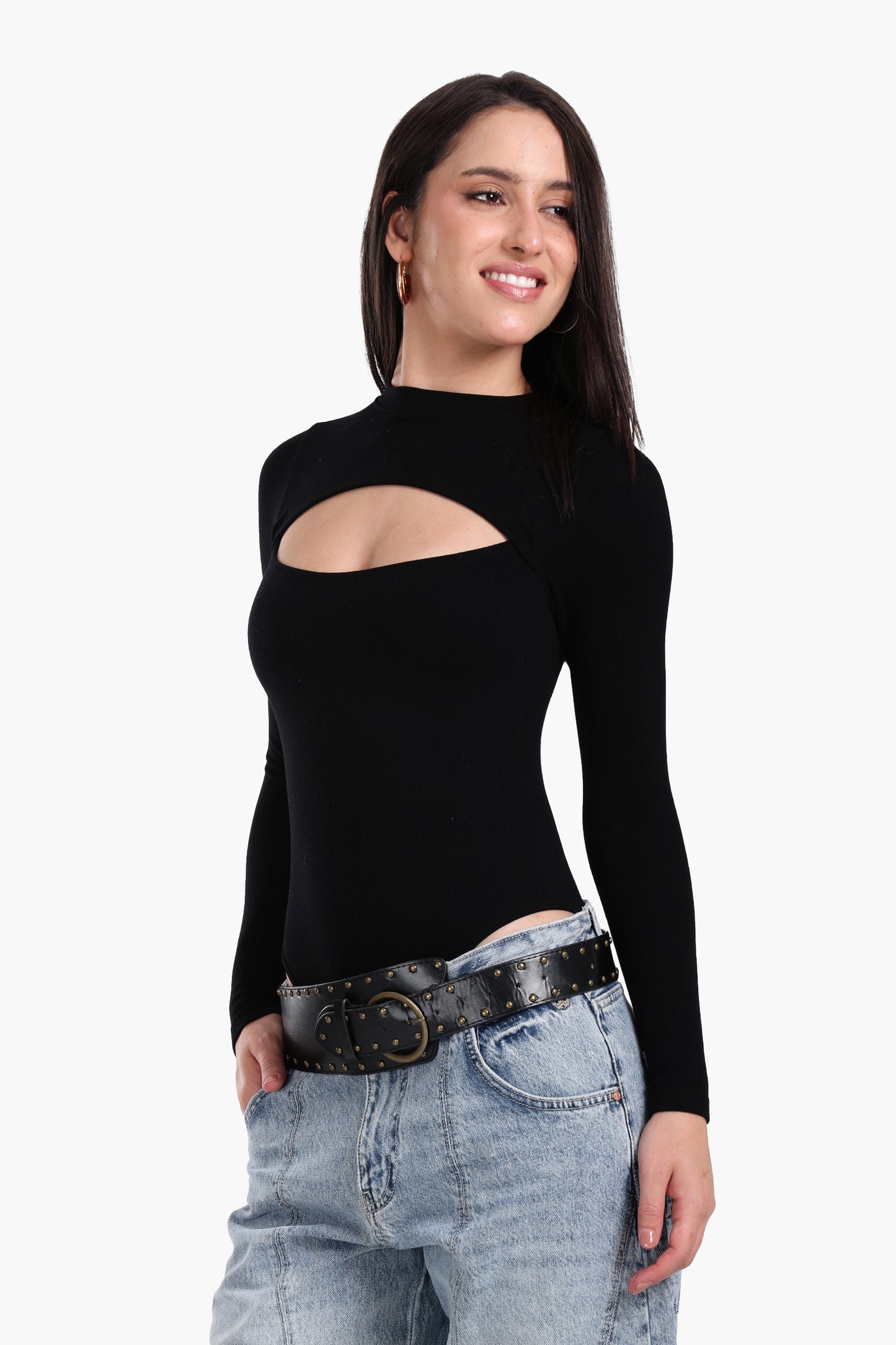 Central Chest Cut-Out Bodysuit