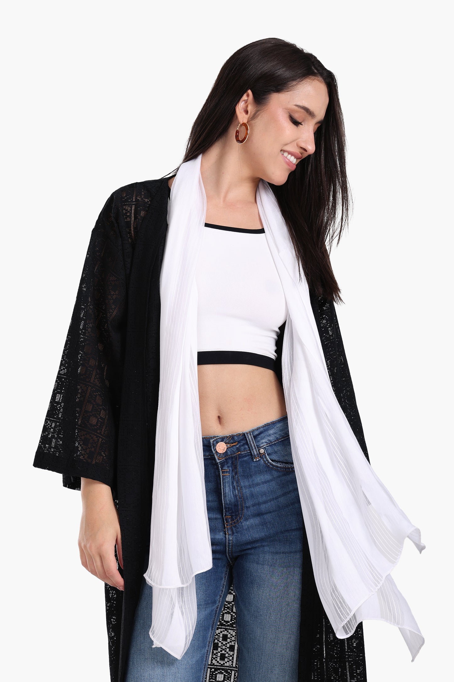 Essential Striped Satin Scarf