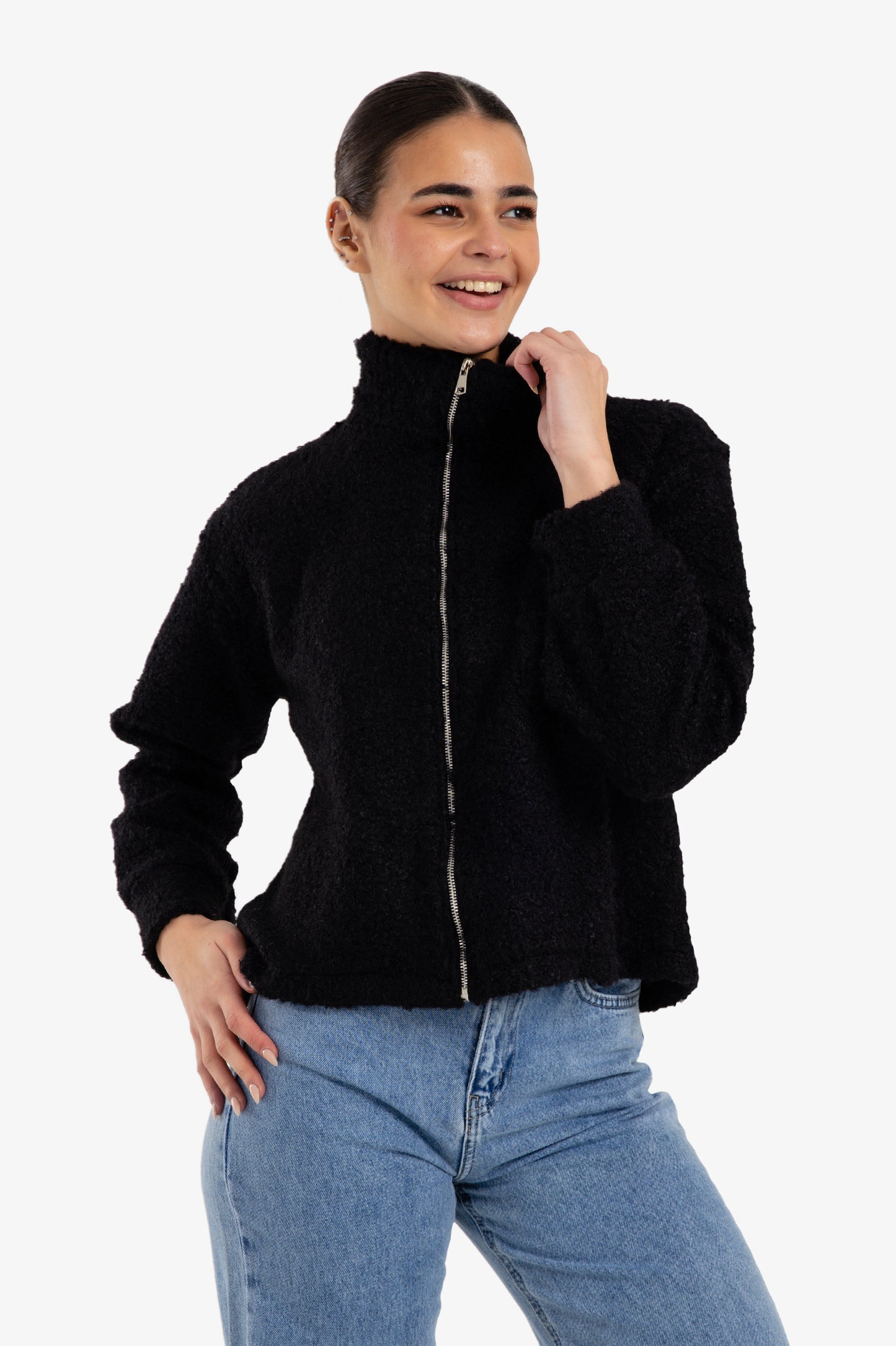 Stand Collar Wool Jacket