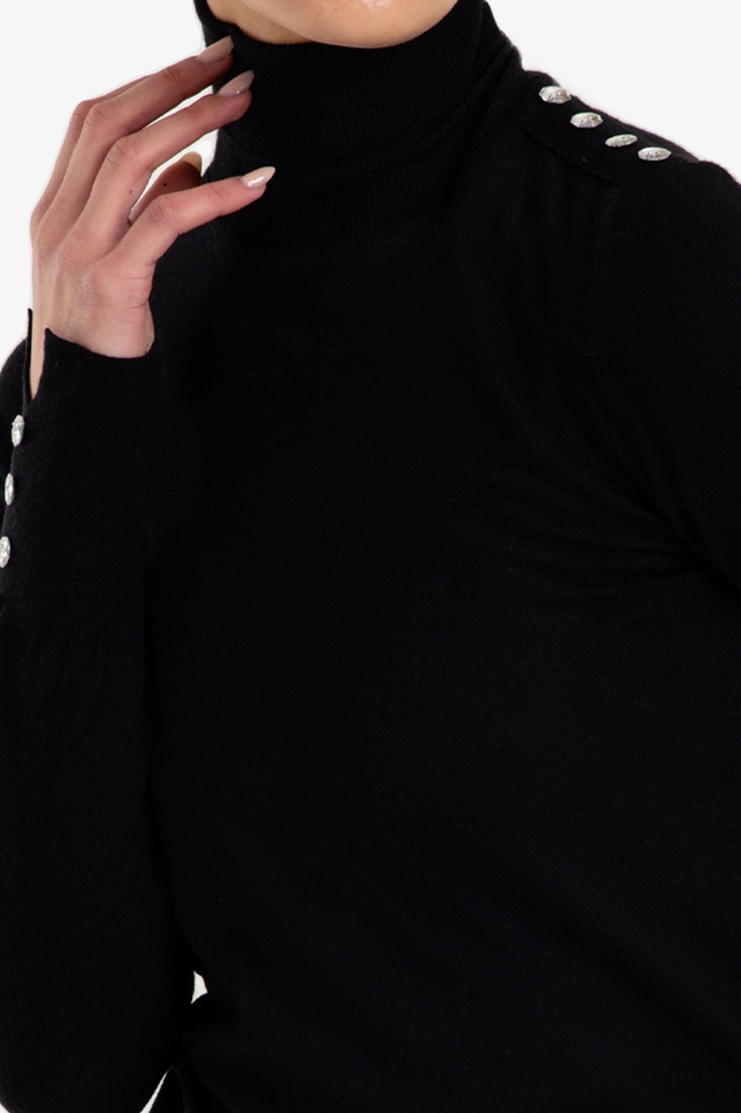 Stitched Buttoned Slim Pullover