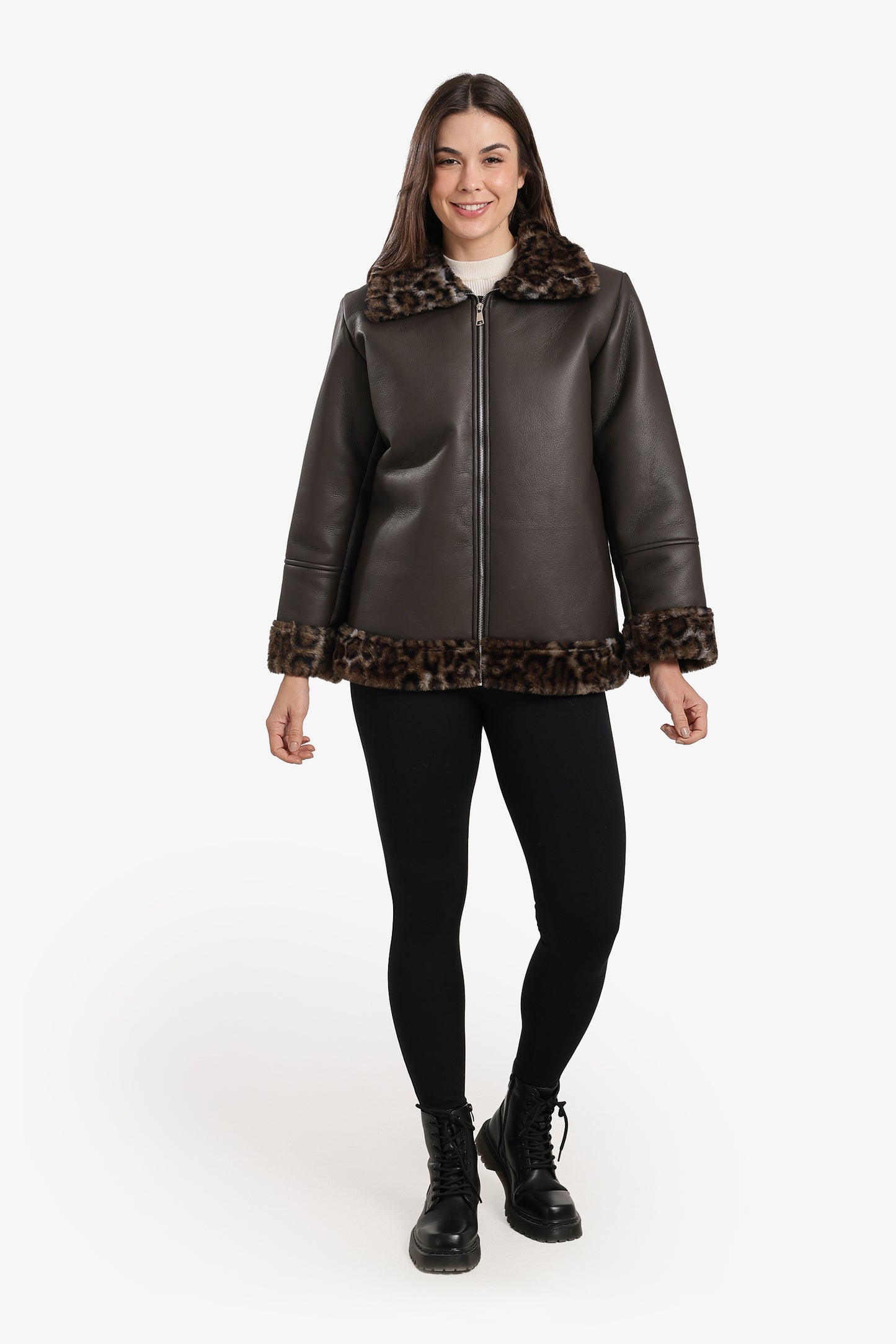 Fur-Lined Leather Jacket