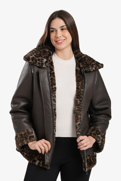 Fur-Lined Leather Jacket