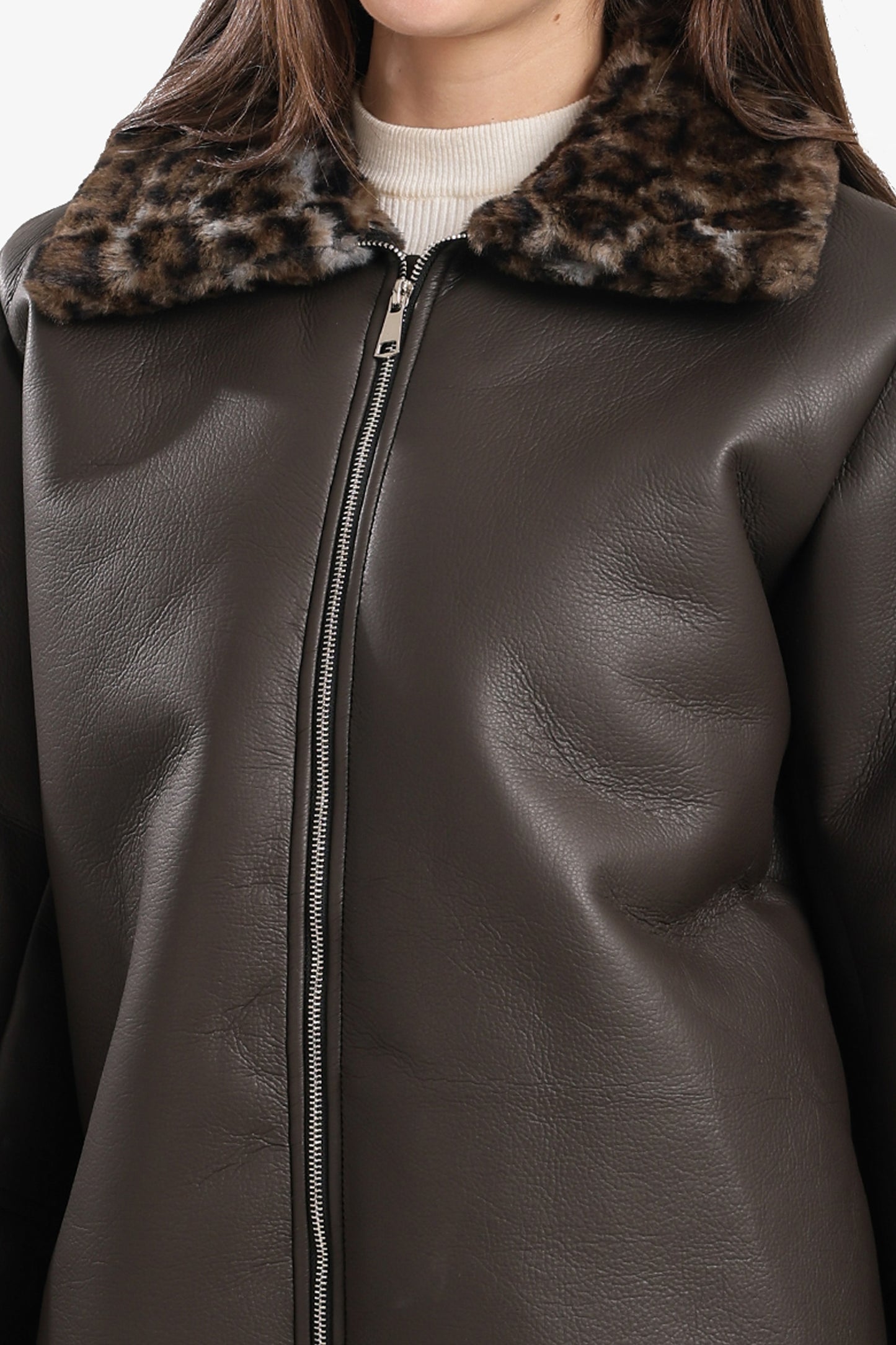 Fur-Lined Leather Jacket
