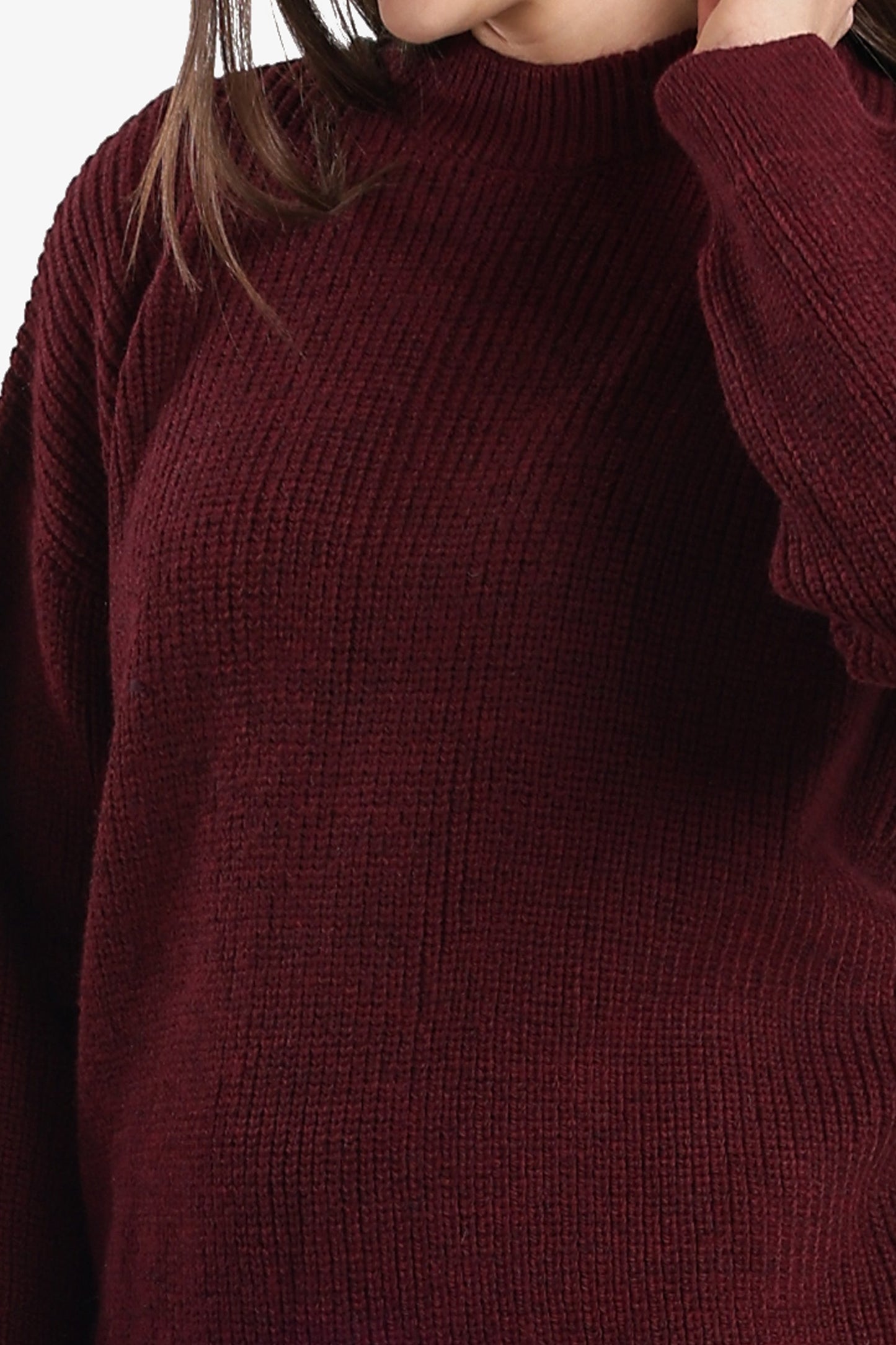Ribbed-Trim Knit Pullover