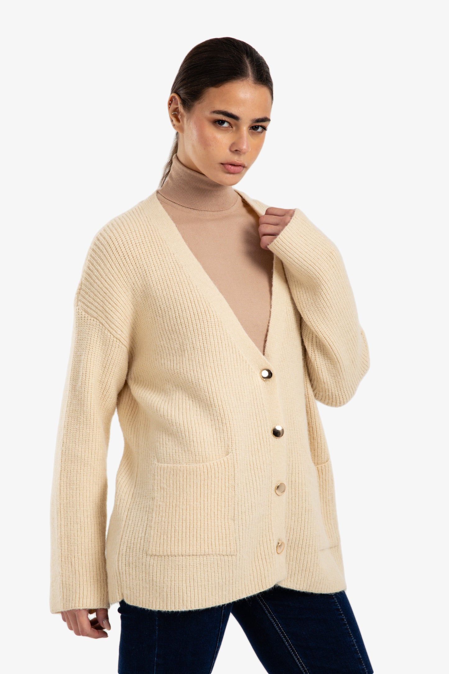 Button-Down Relaxed Cardigan