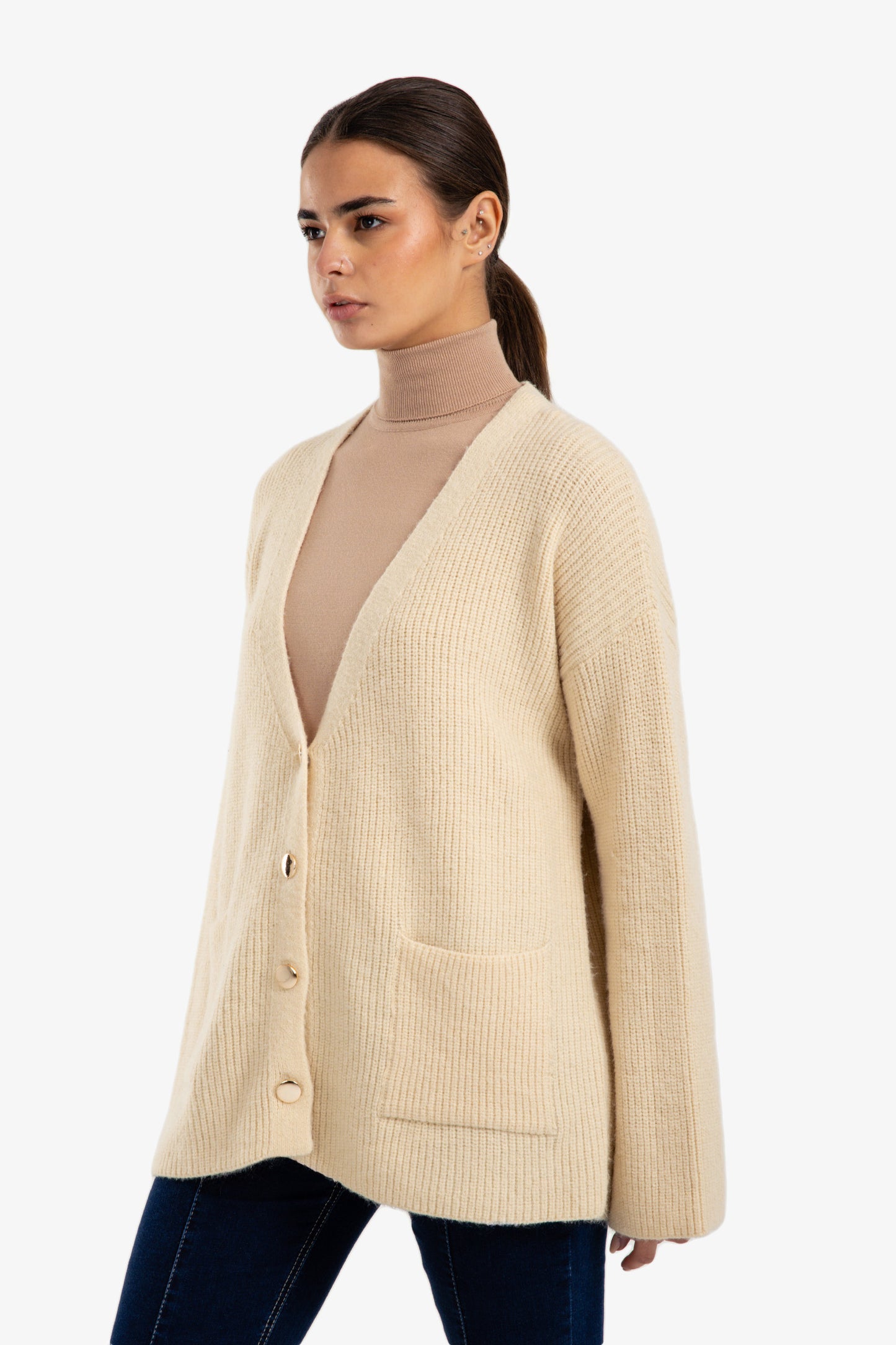 Button-Down Relaxed Cardigan