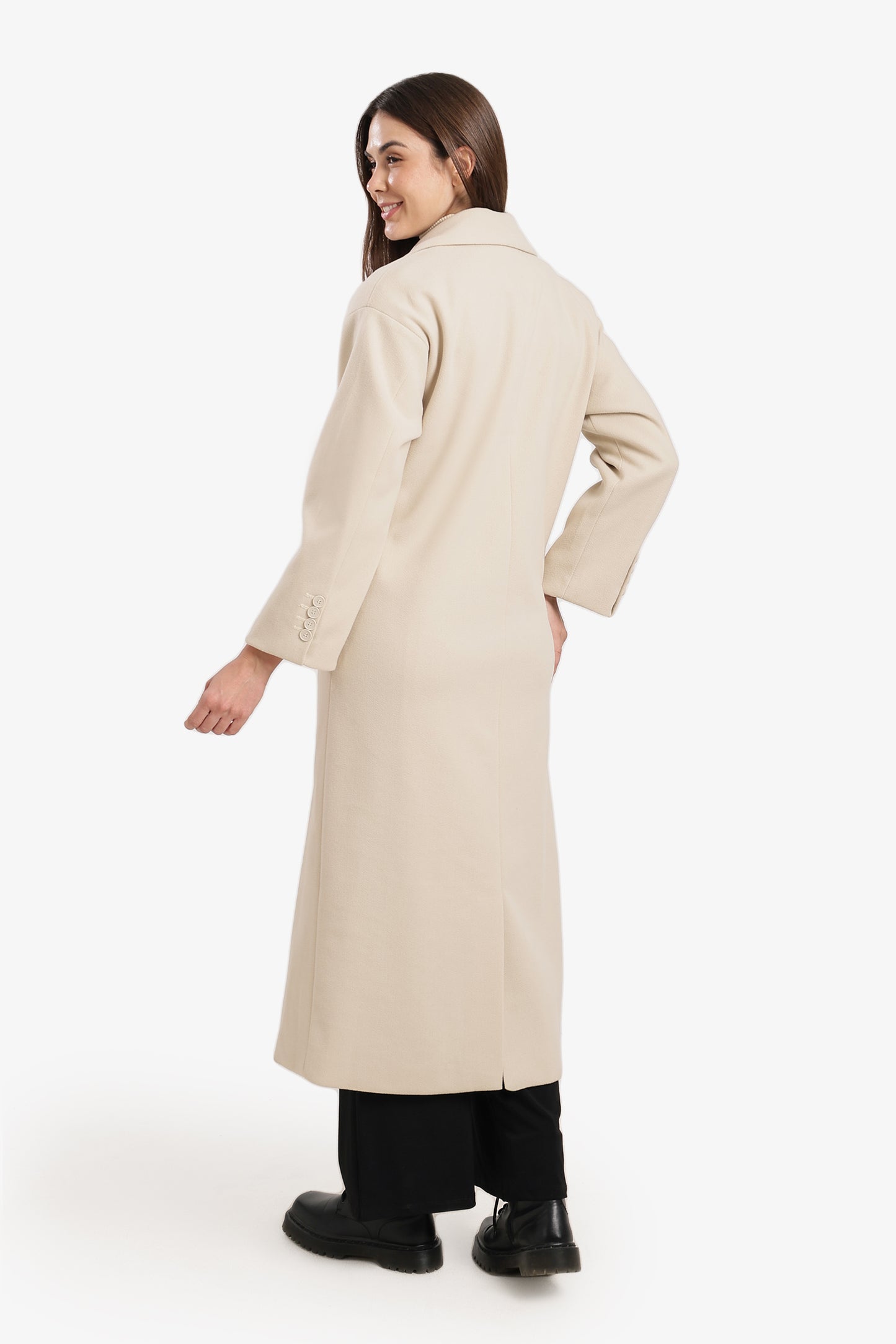 Midi Coat With Notch Collar